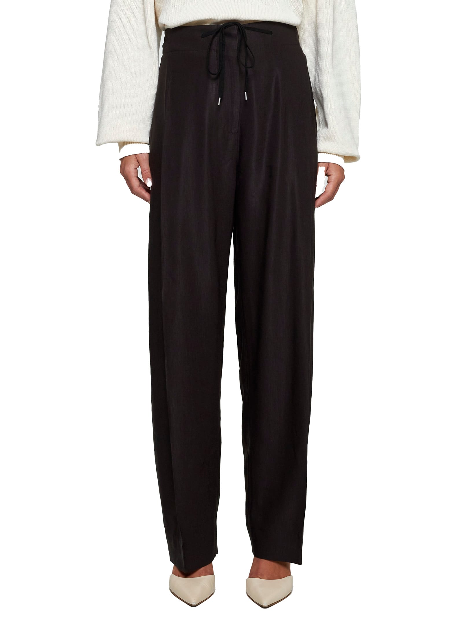 Shop Studio Nicholson Pants In Brown