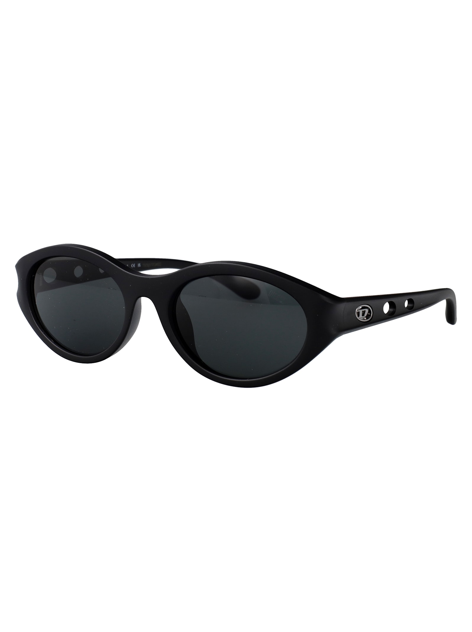 Diesel Oval Sunglasses 0 Dl3005 U 200287 In Black