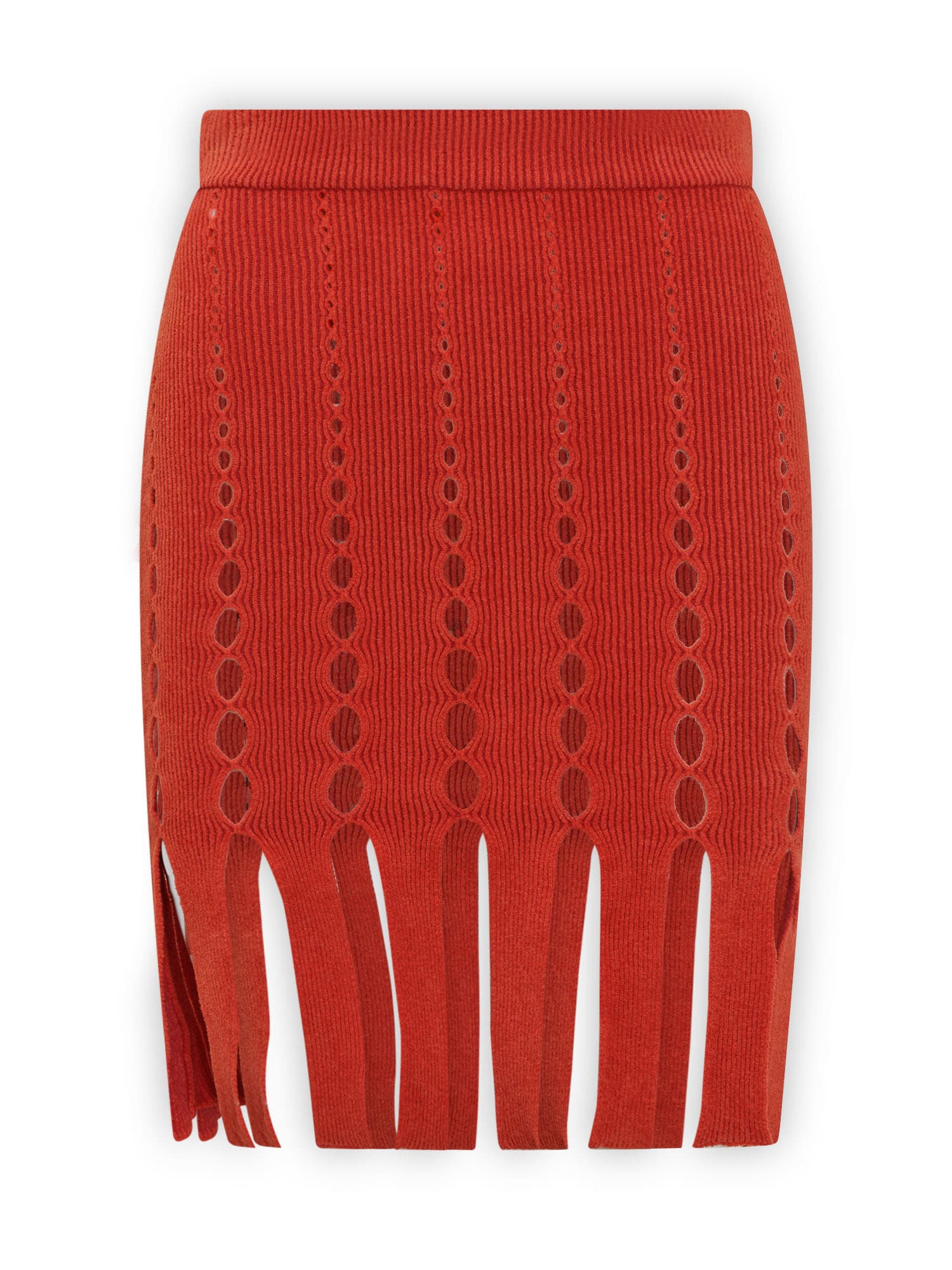 Shop Ambush Cut Out Knitted Skirt In Valiant Poppy