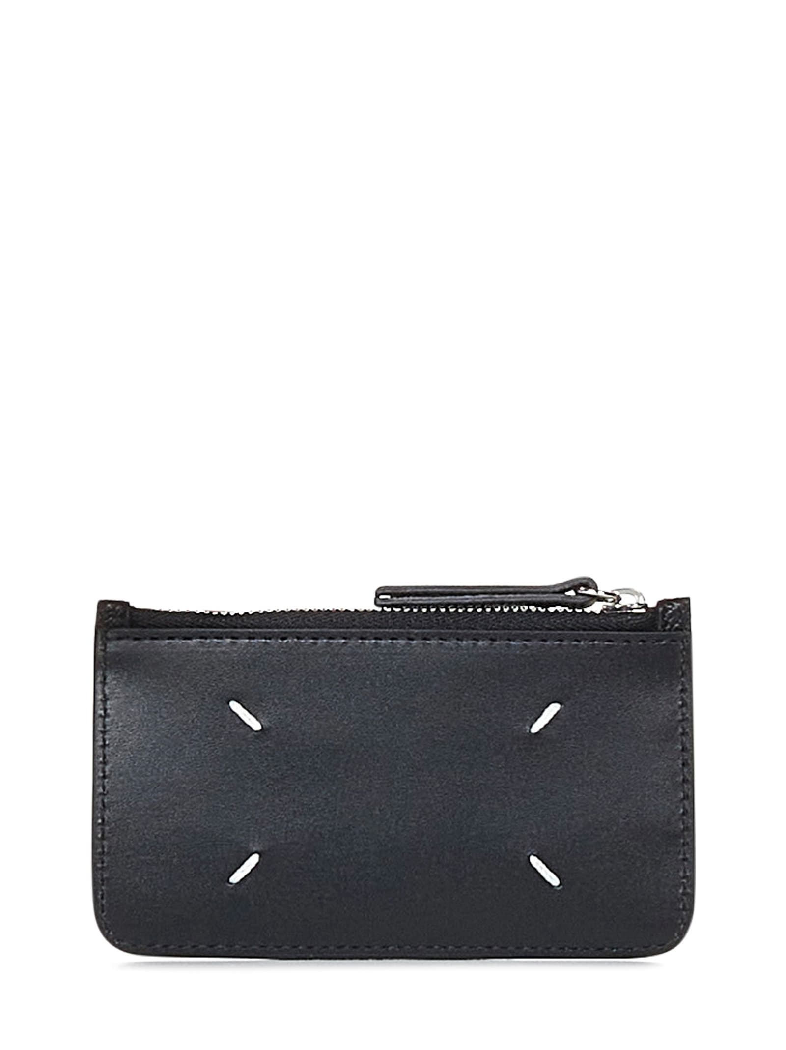 Shop Maison Margiela Four Stitches Card Holder In Black