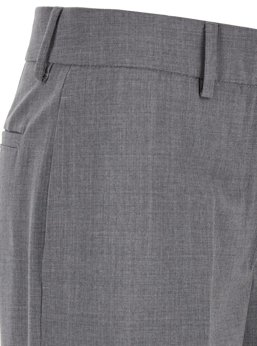 Shop Msgm Classic High-waist Plain Trousers In Grey Melange