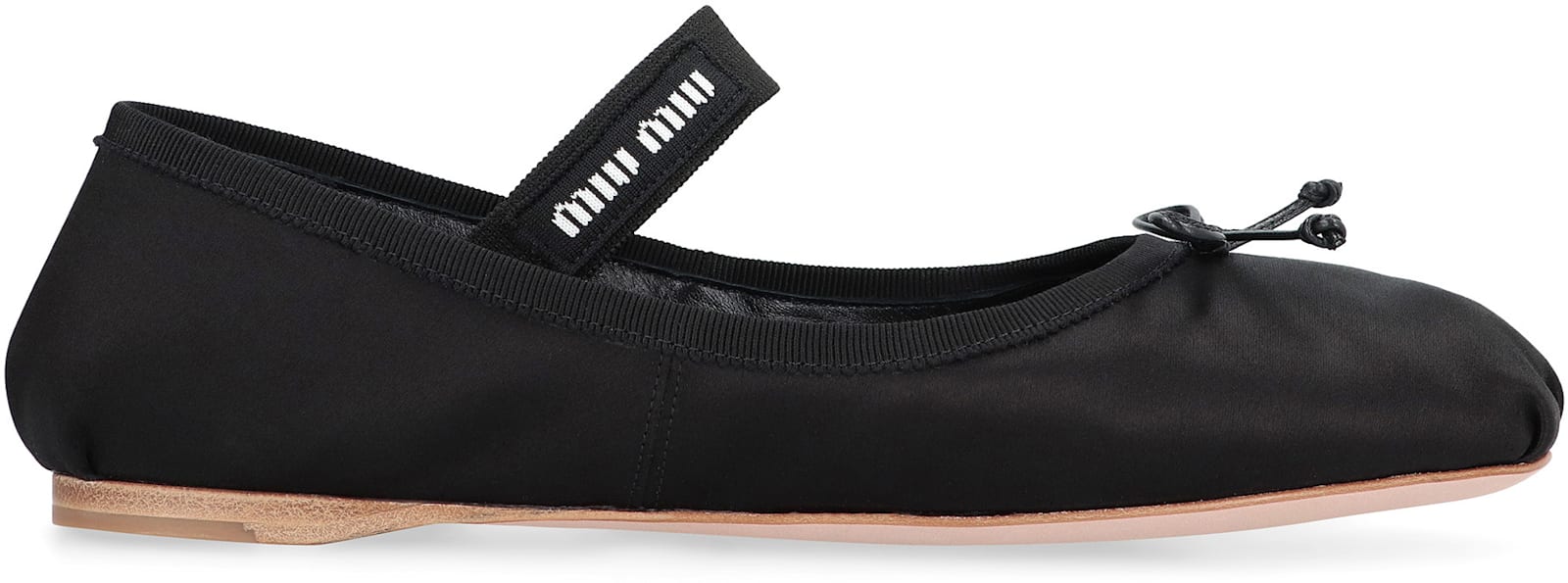 Miu Miu Satin Ballet Flats In Black