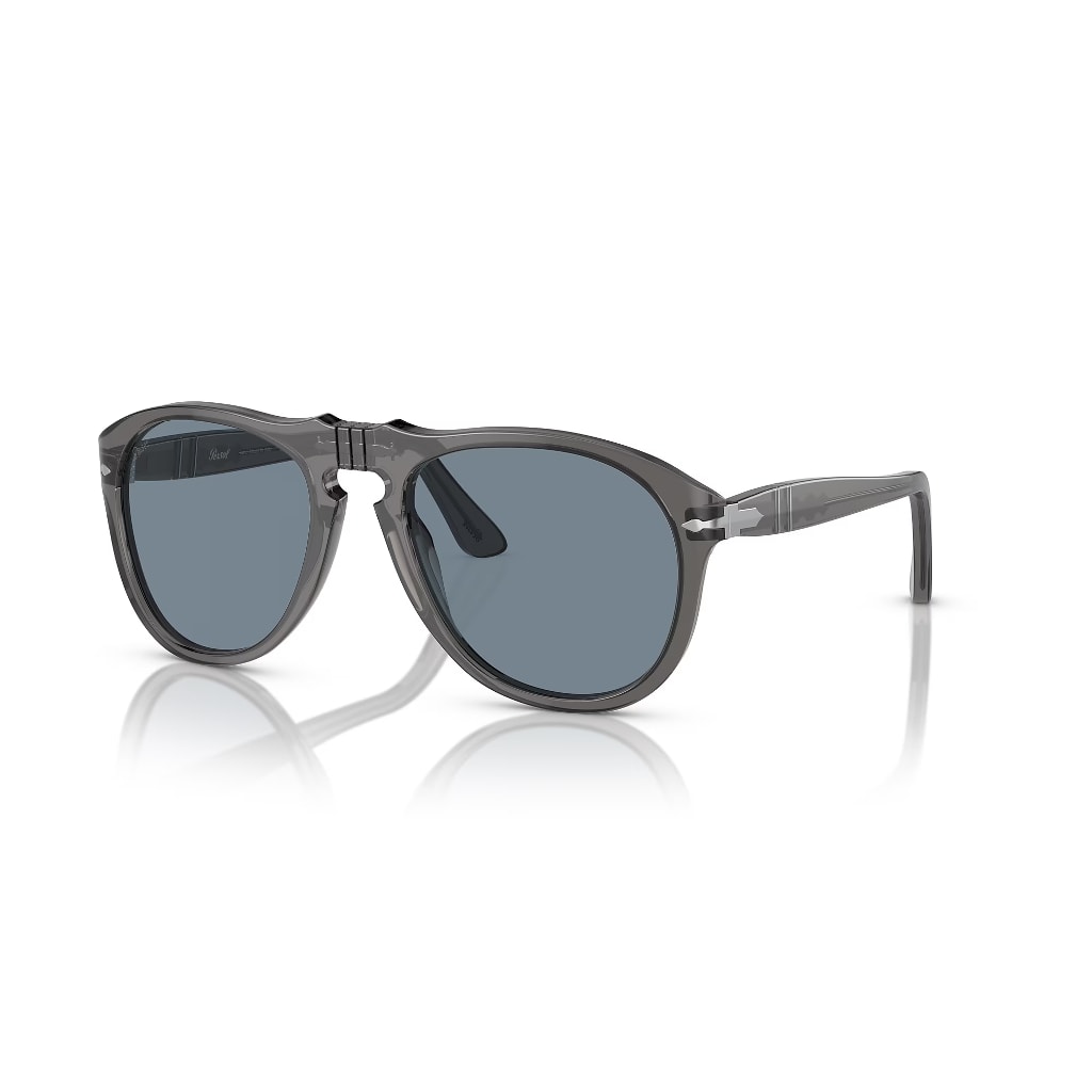 Persol Po0649s 1196/56 Sunglasses In Grigio Lente Specchiata Blu