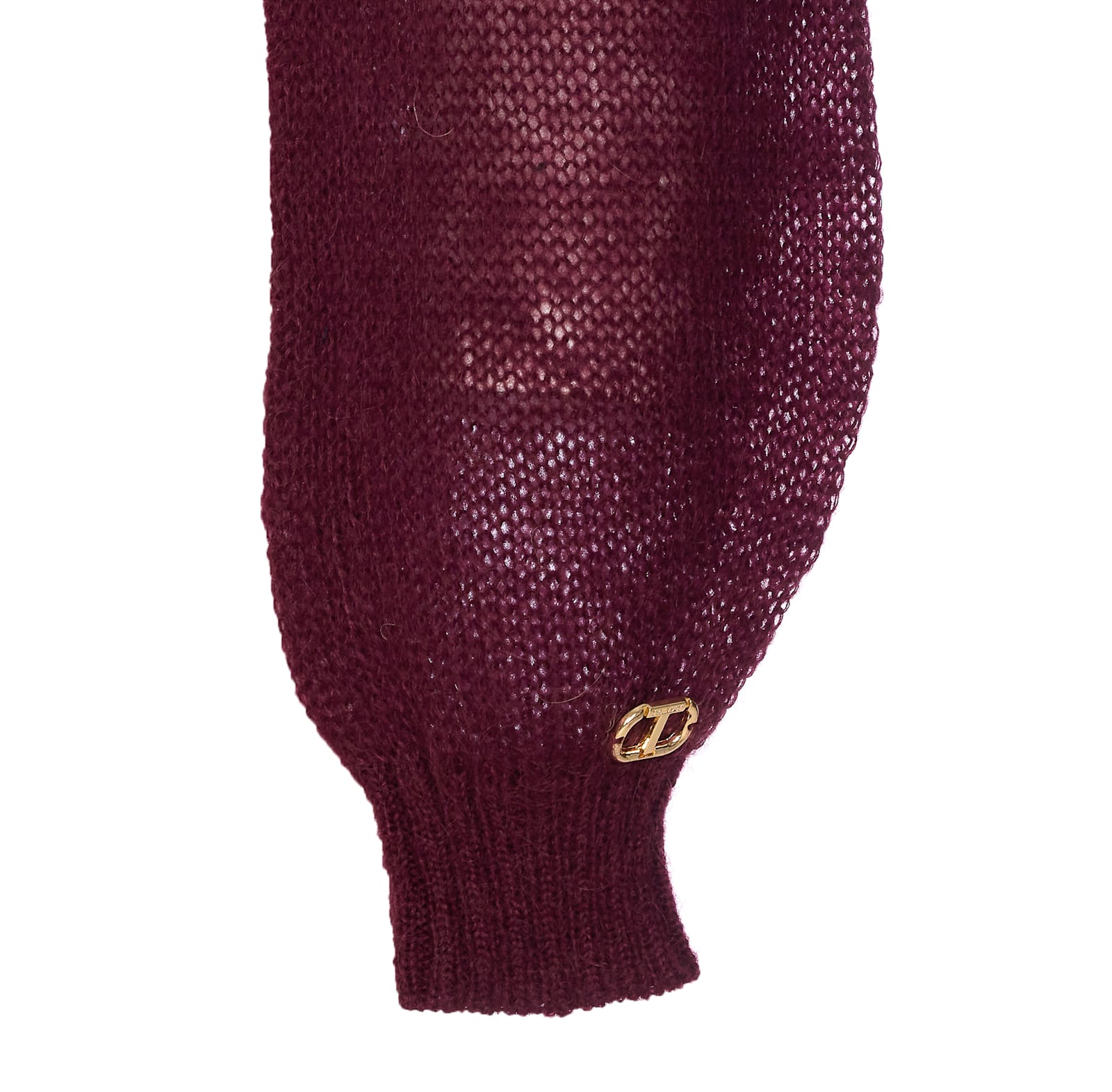 Twinset Jean Noir Avec Ceinture Et Grande Boucle In Burgundy