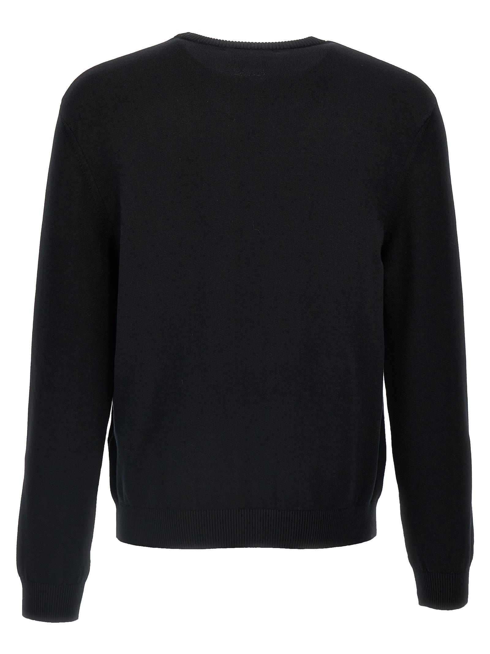 Marine Serre 'lune Logo' Crew Neck Sweater In Black