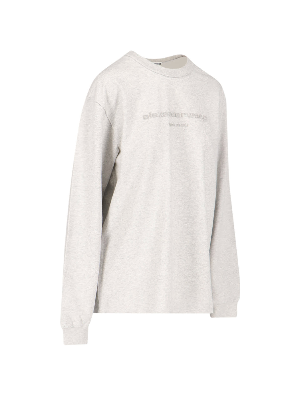 Alexander Wang Logo Crew Neck Sweatshirt In Lightheathergrey