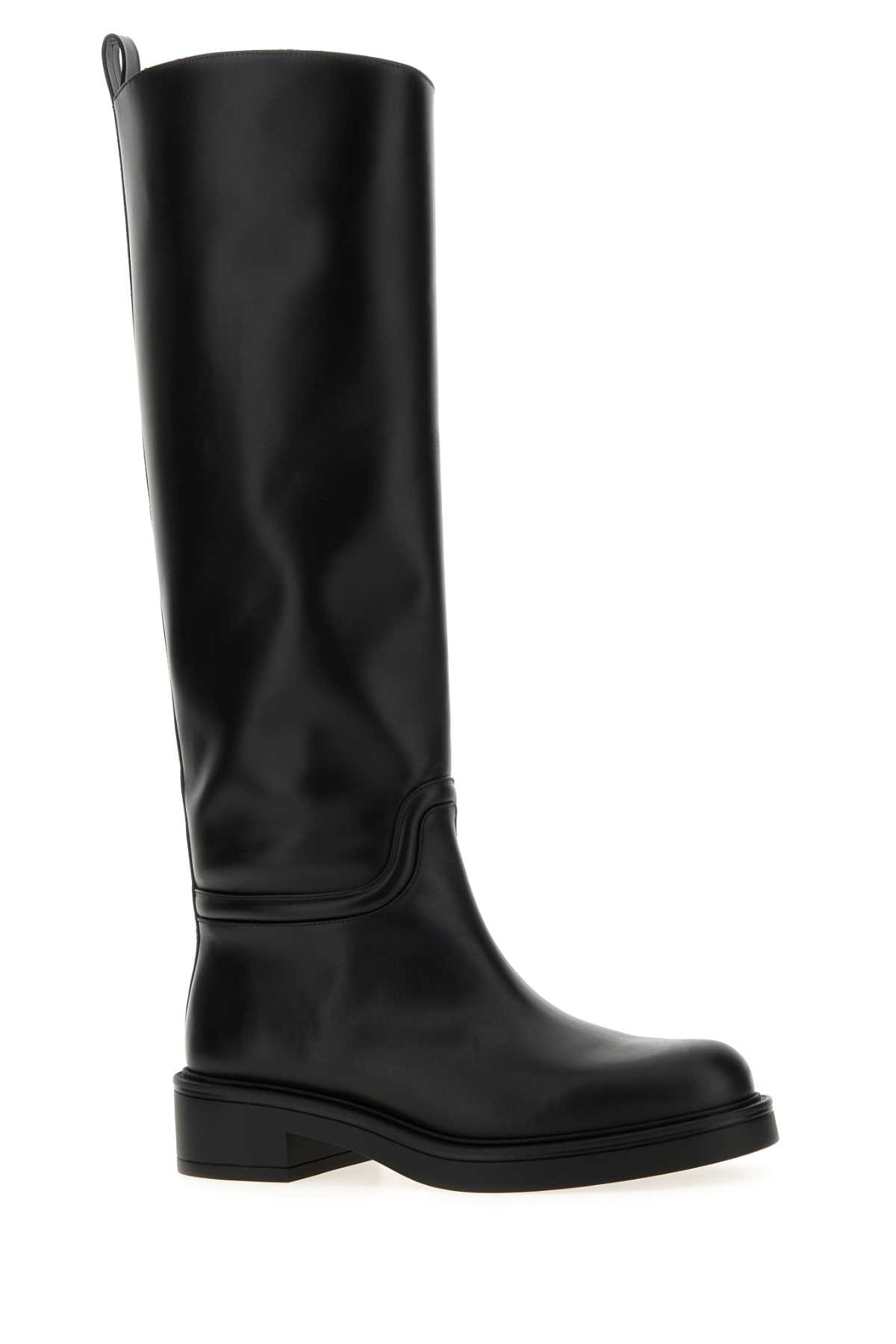 Stuart Weitzman Stylish Knee-high Leather Block Heel Boots In Black