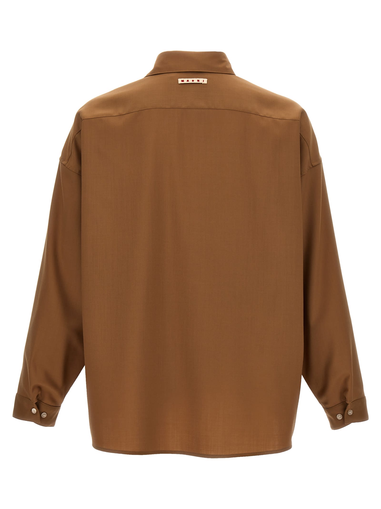 Shop Marni Chest Pocket Shirt In Beige