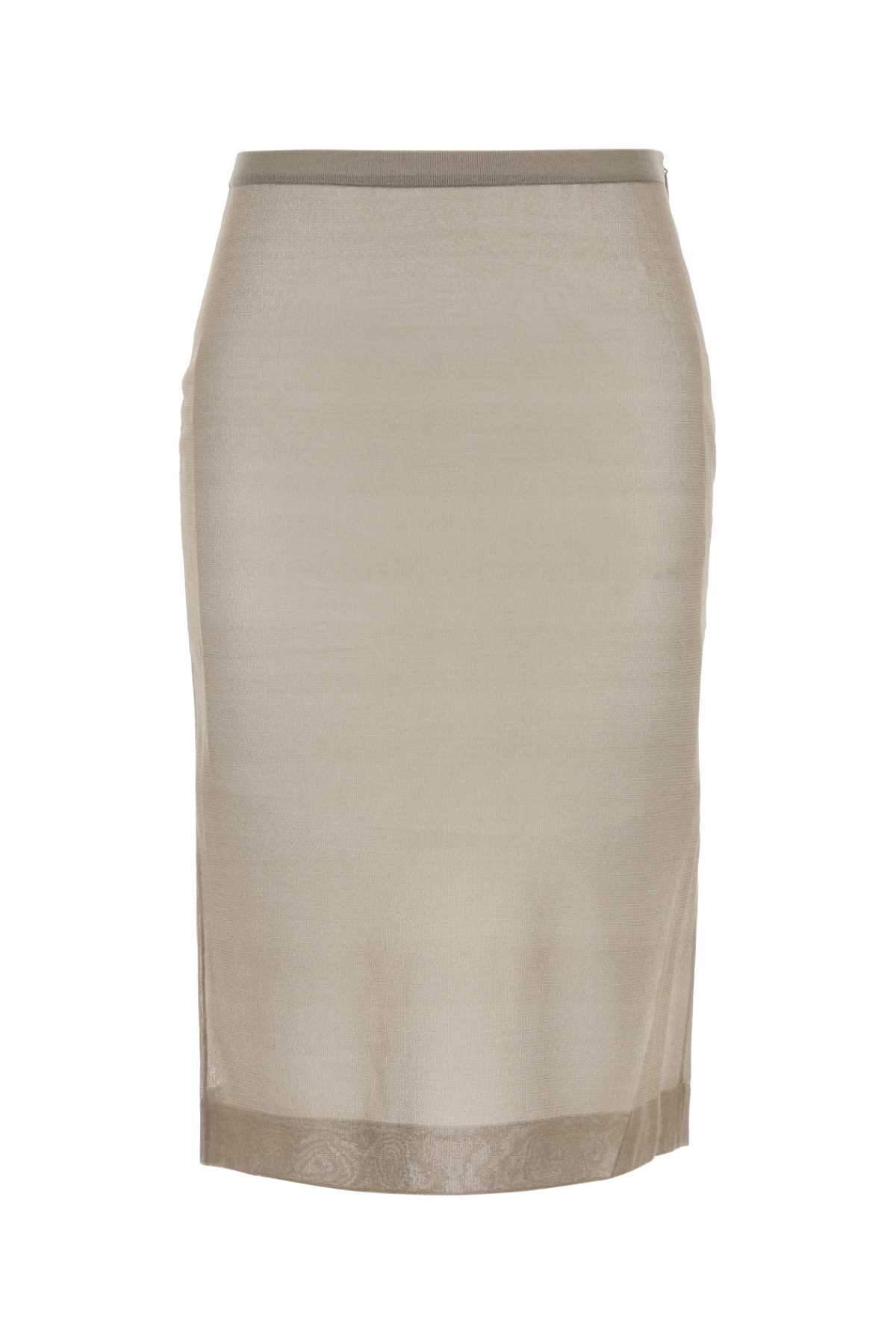 Shop Saint Laurent Dove Grey Silk Skirt In Gristaupe