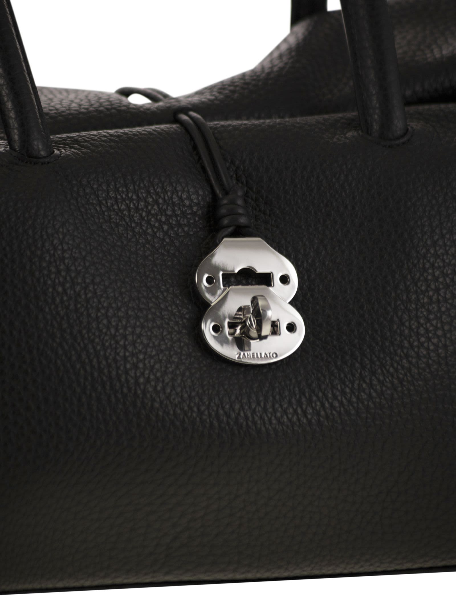 Zanellato Dotta Centauro - Grained Leather Bag Xl In Black