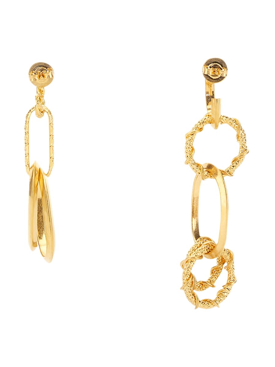 Shop Dsquared2 Earring With Chain Rings In Gold