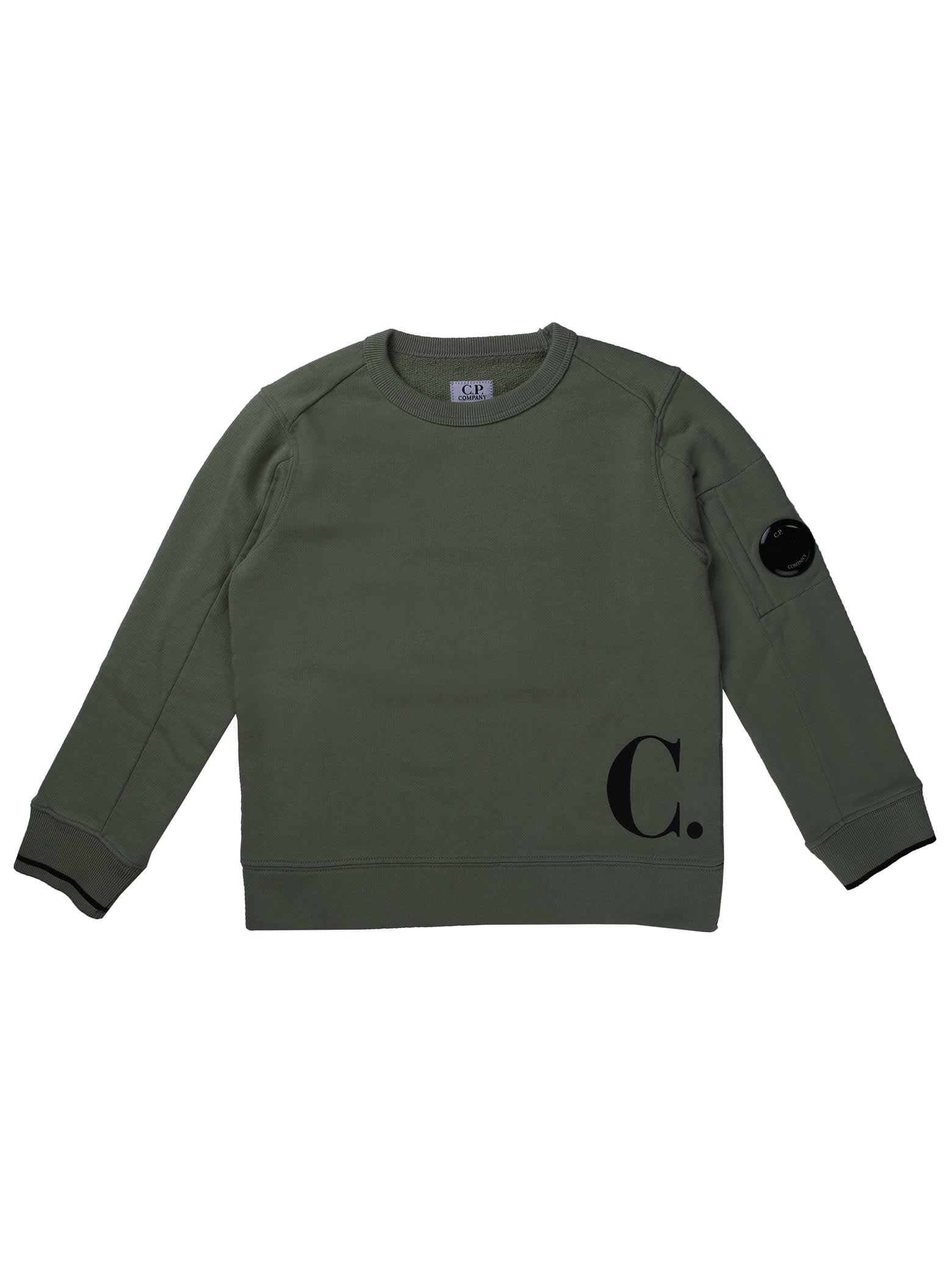 C.P. Company Sage Green Crew Neck Sweatshirt