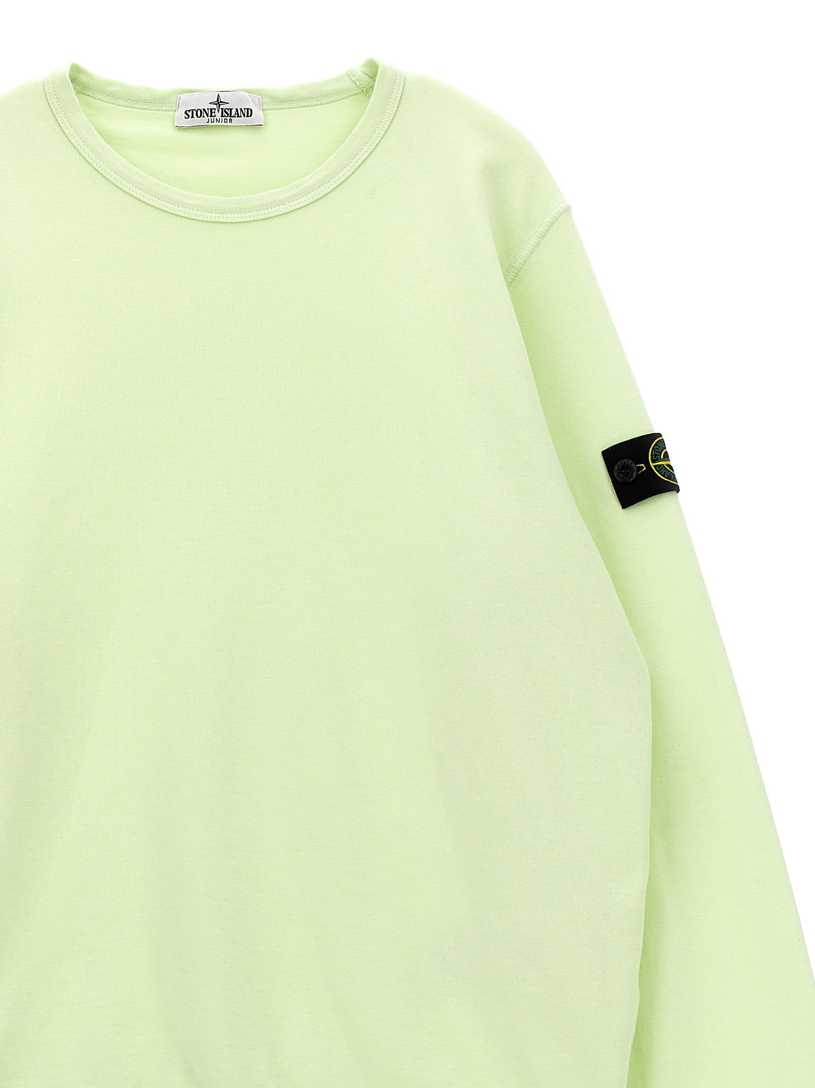 Stone Island Logo Badge Sweatshirt In Green