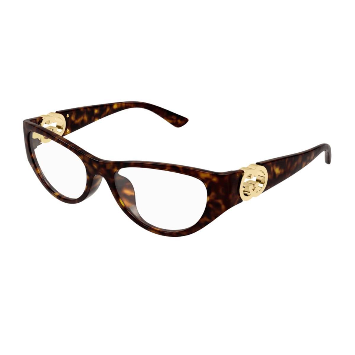 Gucci Gg1825o Linea Emblem 002 Havana Glasses In Brown