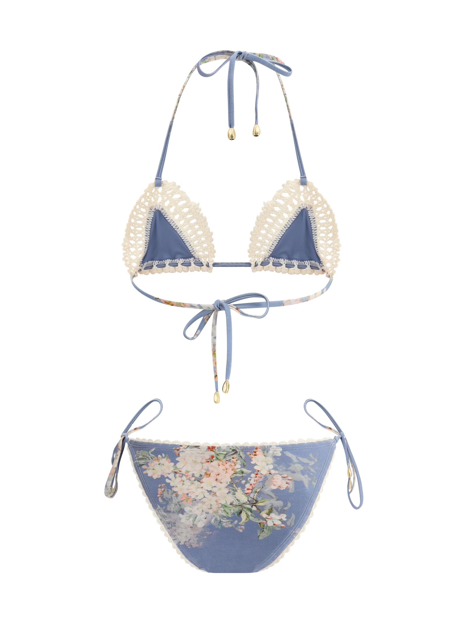 Zimmermann Cascadian Crochet Swimsuit In Blue