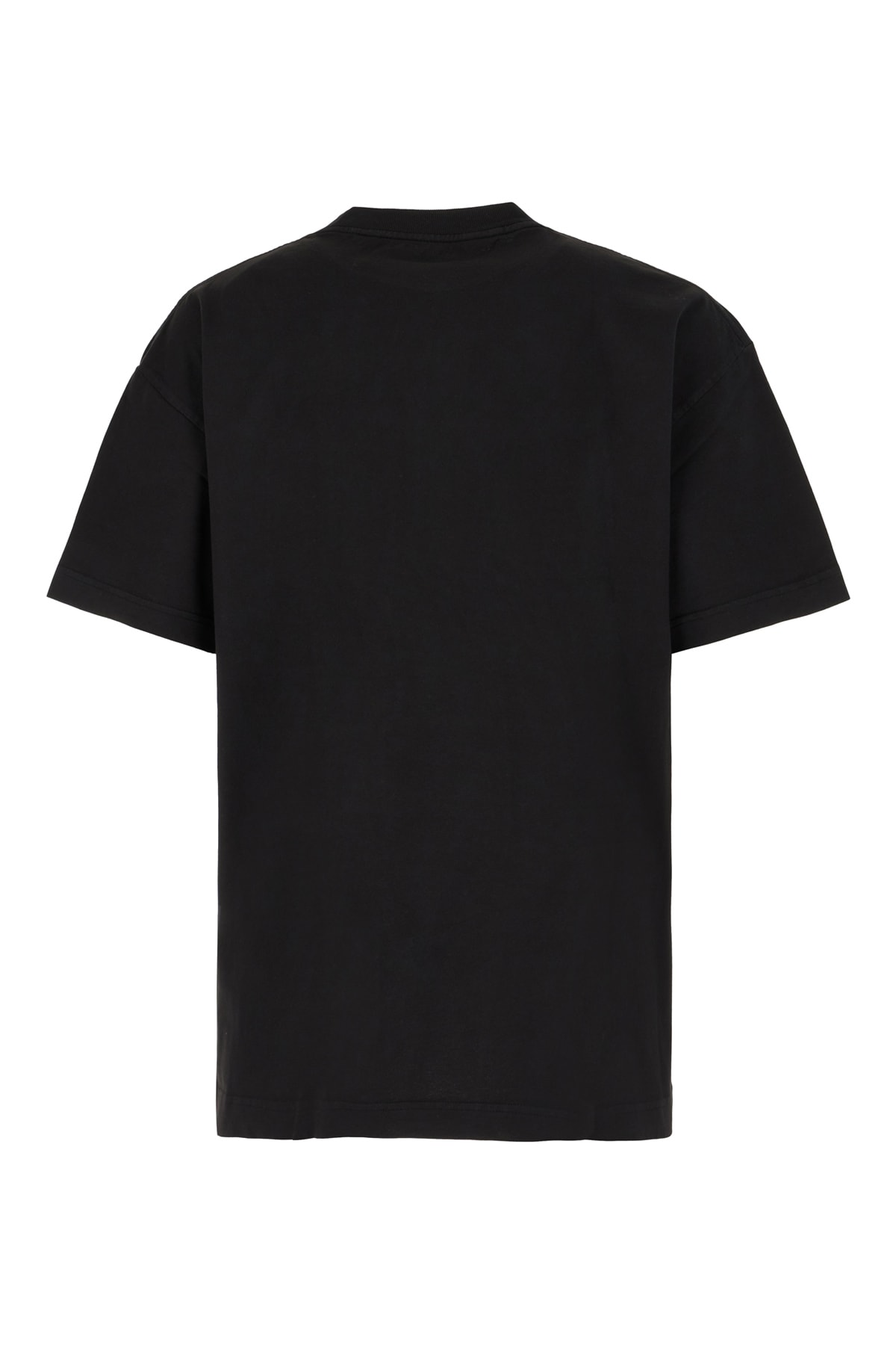 Shop Palm Angels Black Cotton T-shirt In Black Off White