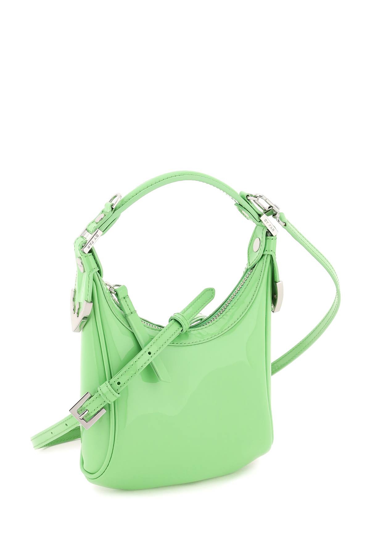 Shop By Far Patent Leather Cosmo Bag In Fresh Green (green)