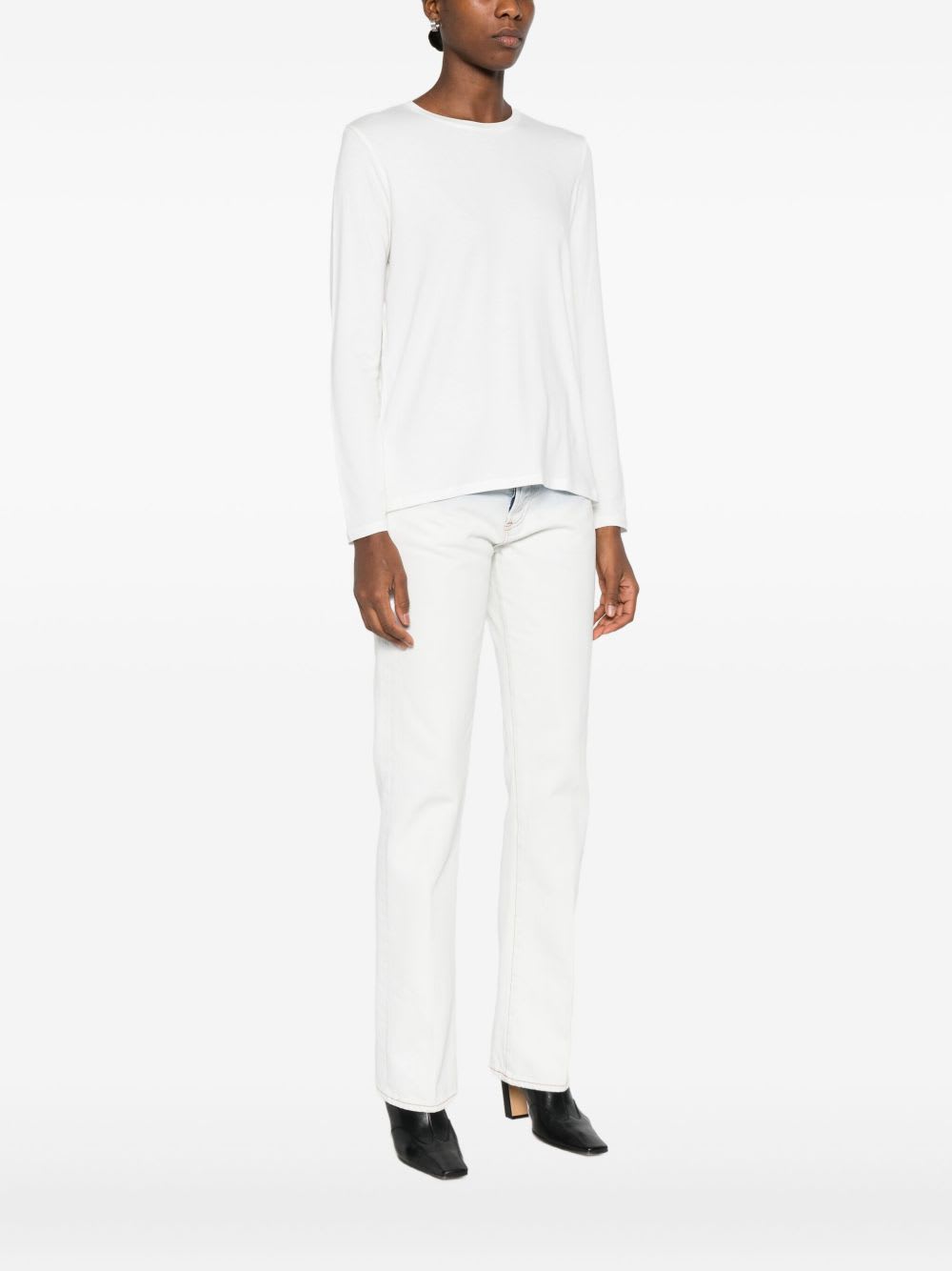 Majestic Long-sleeve Round-neck Sweater In Multi