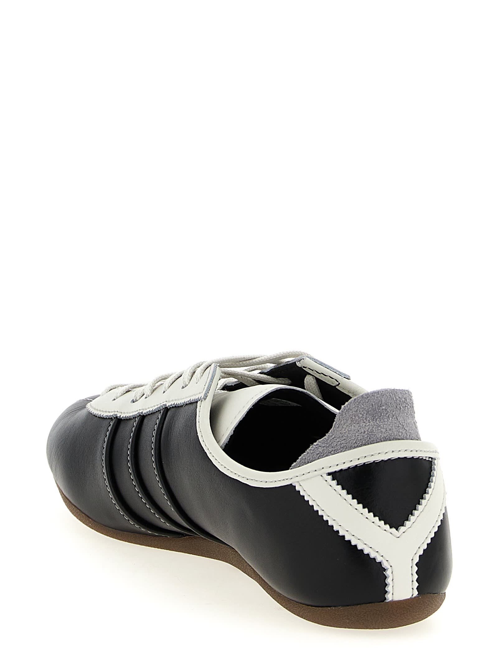 Y-3 Debossed Leather Tokyo Sneakers With Lace-up Closure In Black