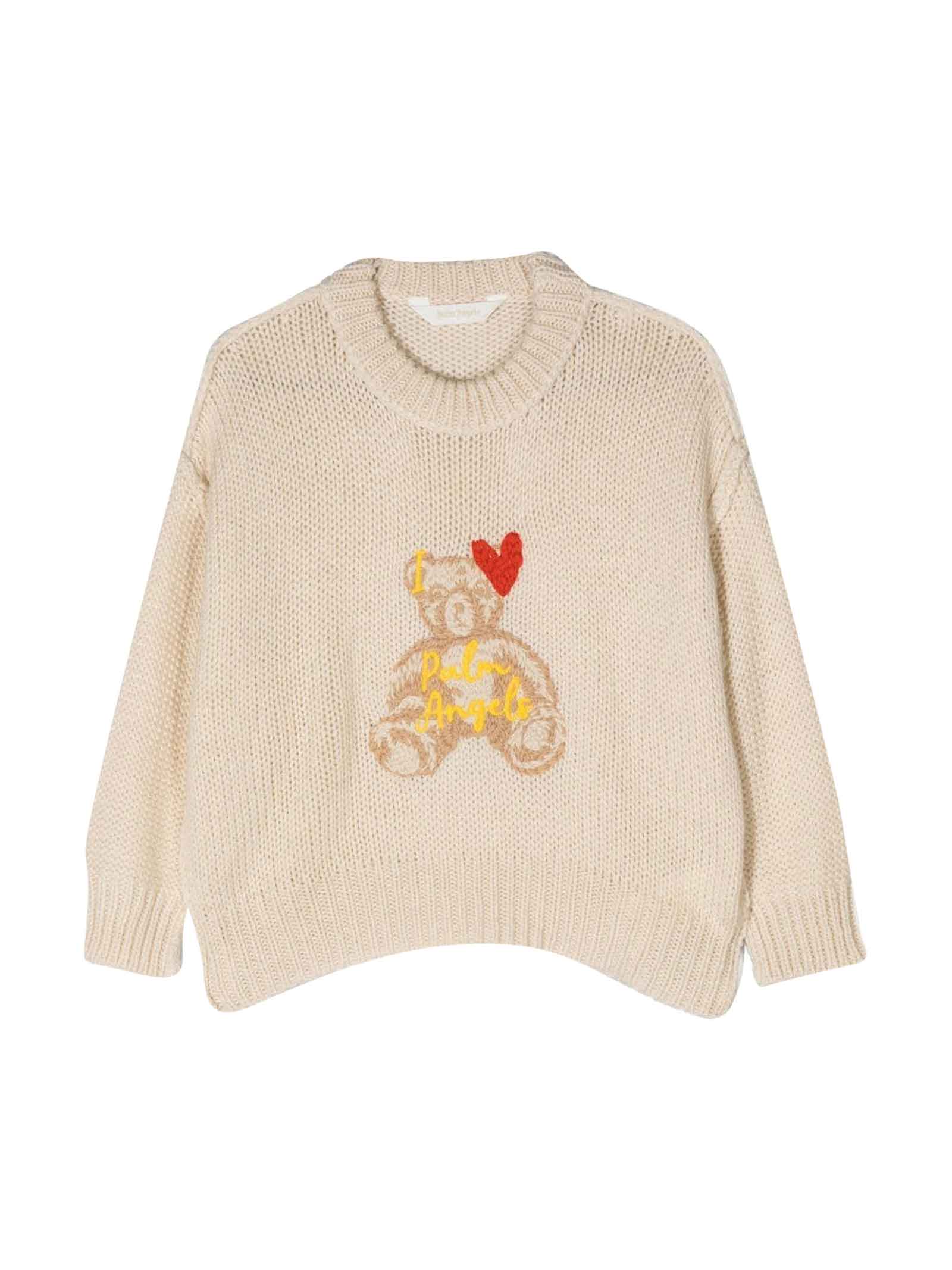 Palm Angels Beige Sweater Girl