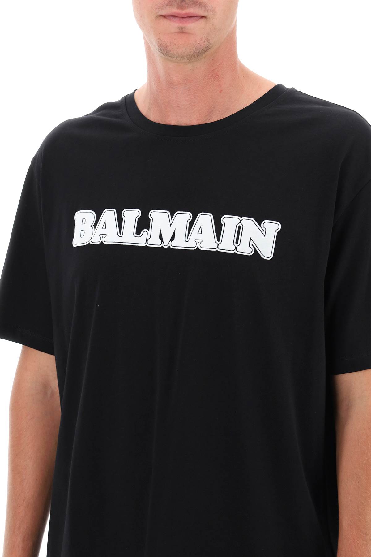 Shop Balmain Rétro T-shirt In Noir/blanc