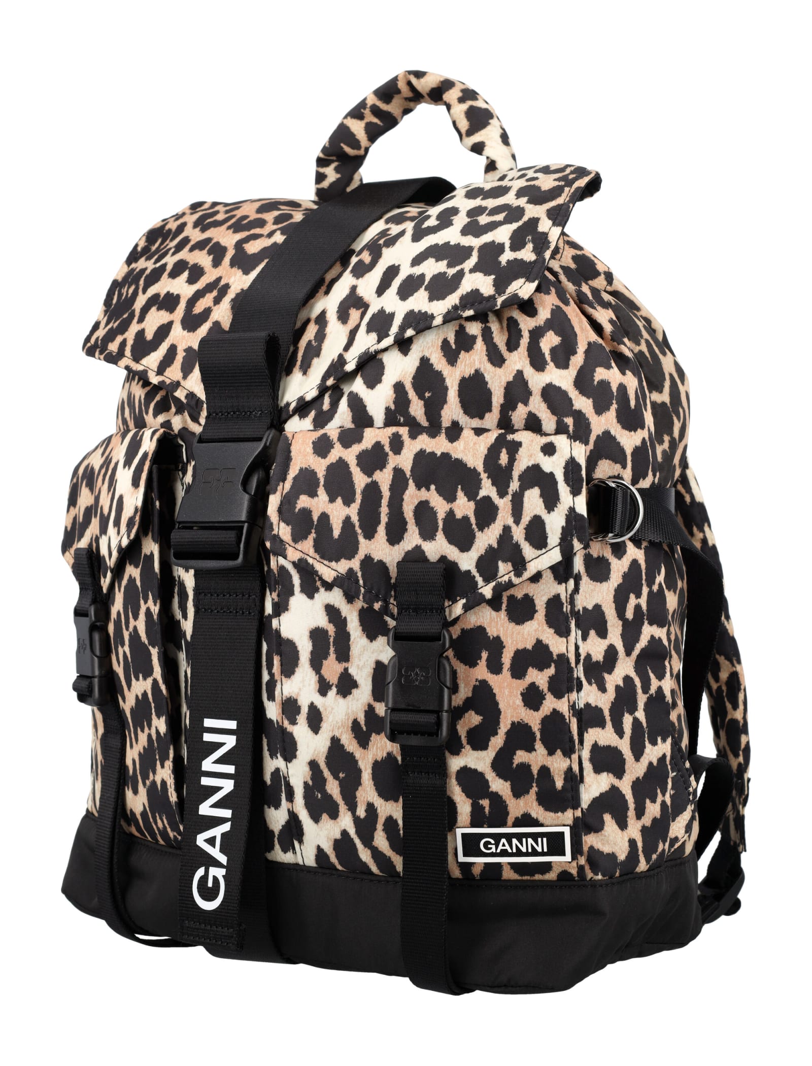 Ganni Backpack In Leopard