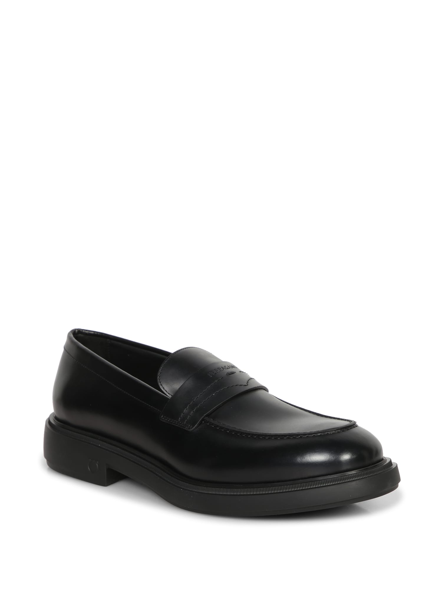 Shop Ferragamo Caligola Black Loafers