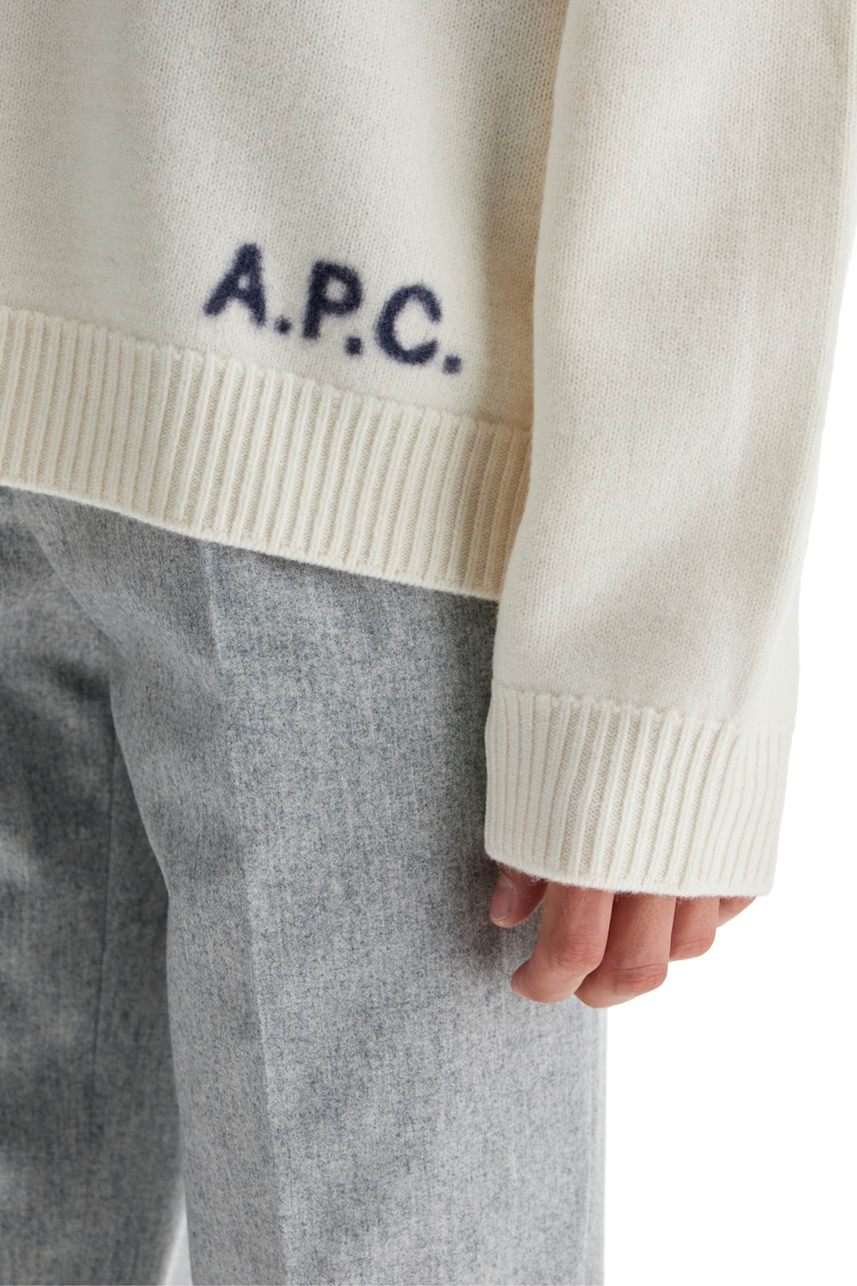 Apc Compact Wool Edward Pullover Sweater In Nude