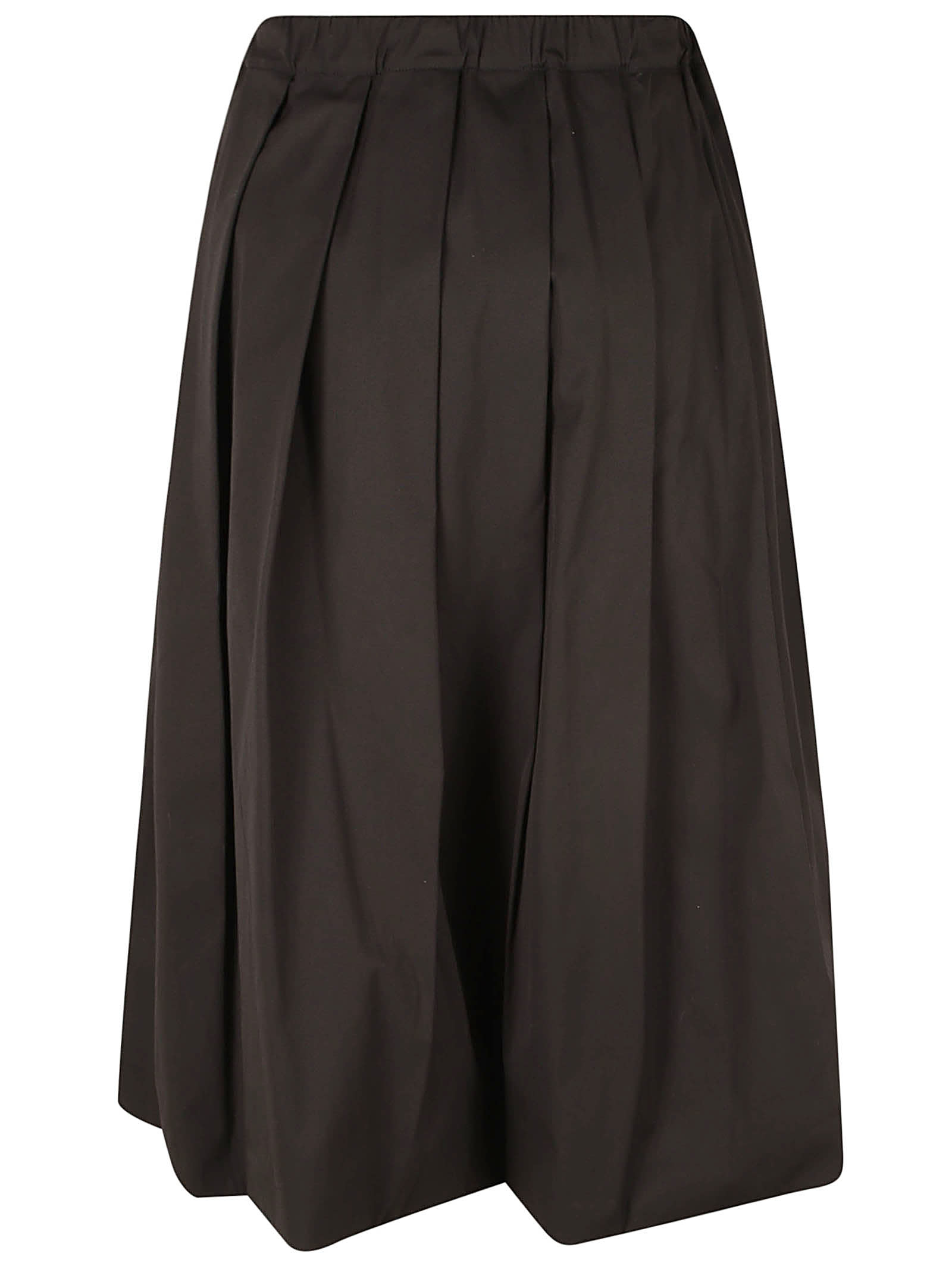Shop Fabiana Filippi Elastic Waist Pleated Skirt In Black
