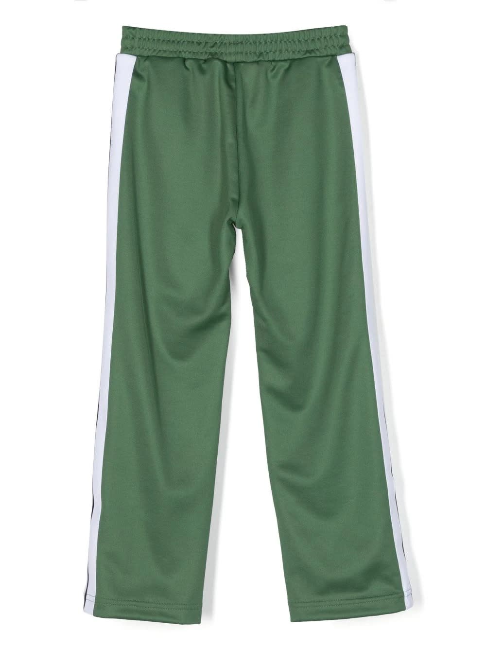 Shop Palm Angels Green Track Trousers With Logo