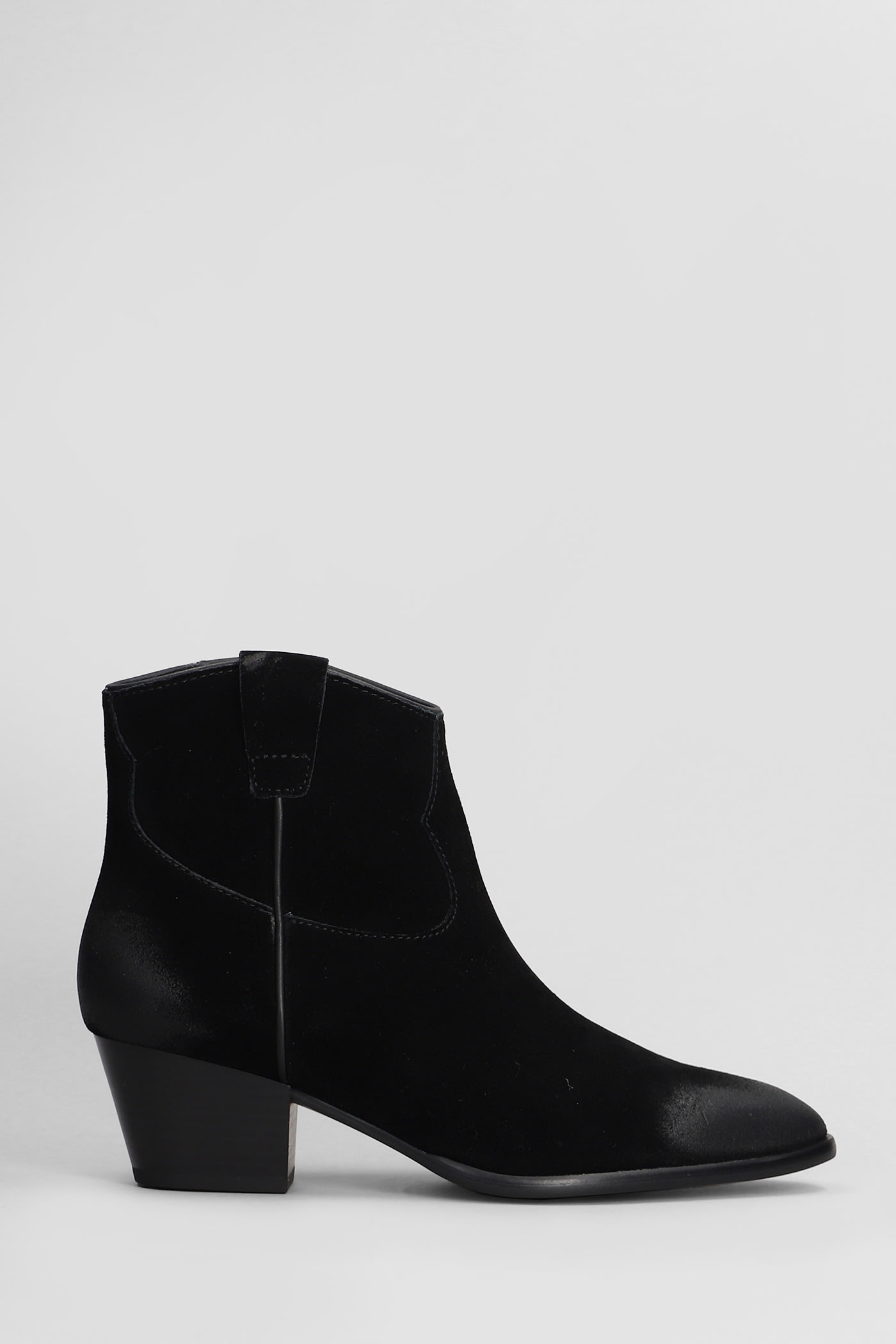 Fame Texan Ankle Boots In Black Suede