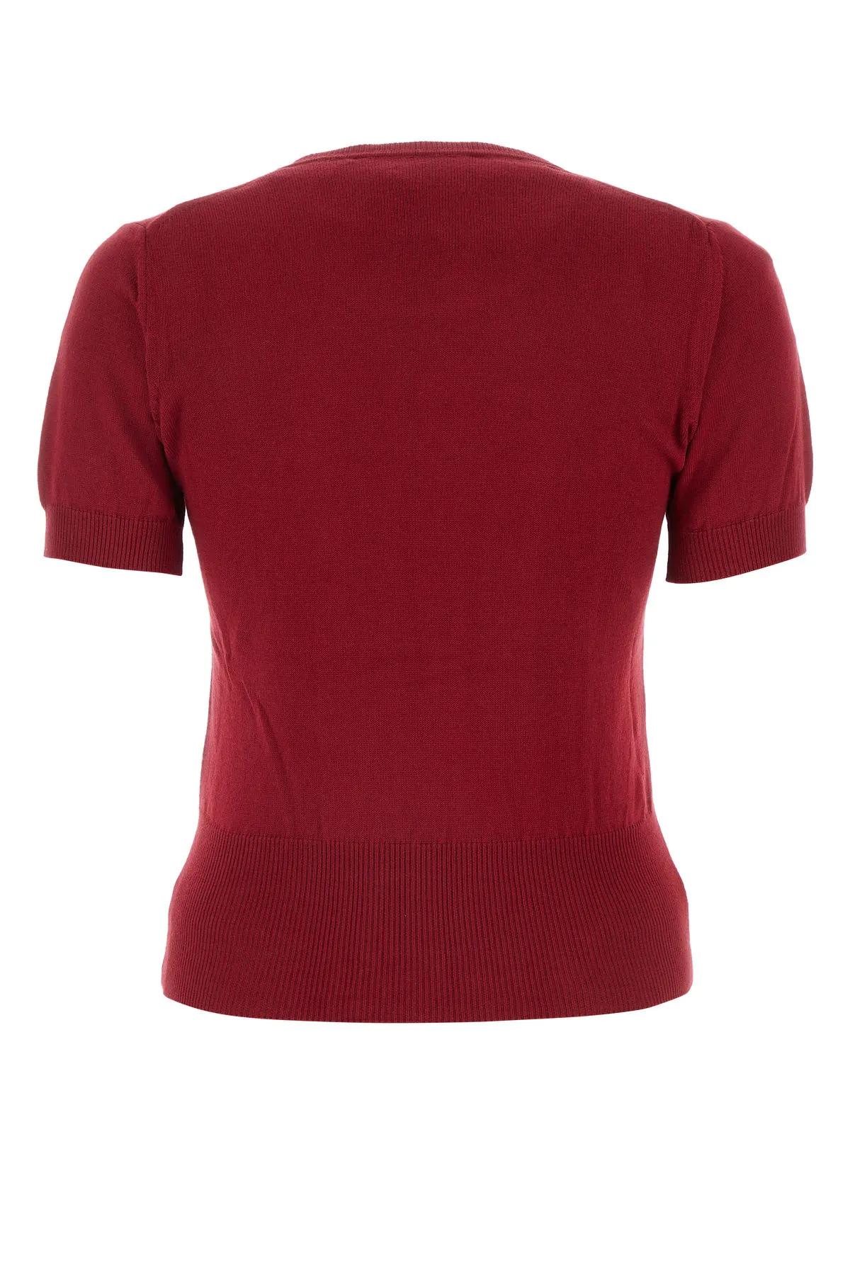 Vivienne Westwood Red Embroidered Logo Sweater In Bordeaux