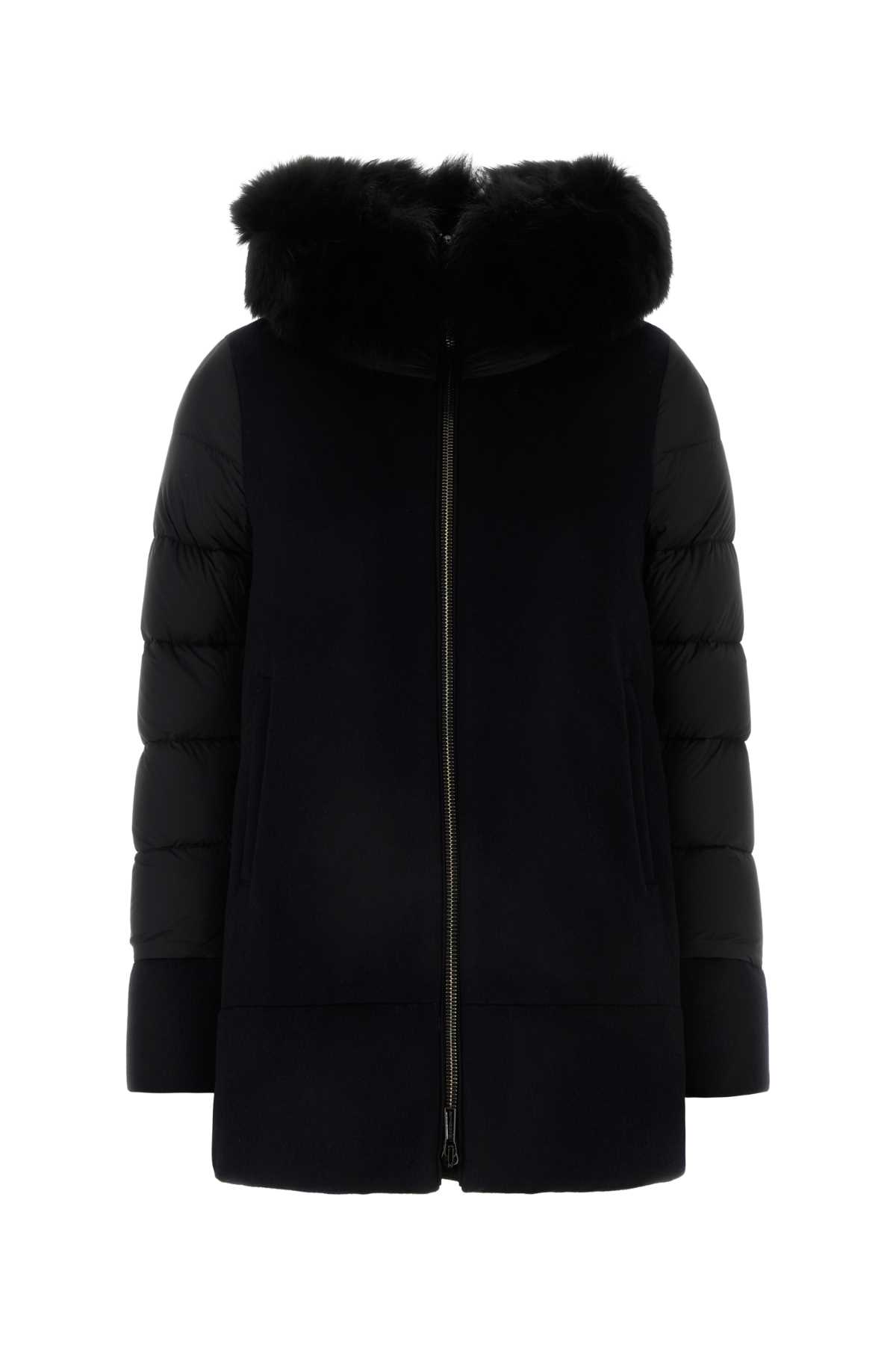 Shop Moorer Black Wool Blend Fresia-le Down Jacket In Nero