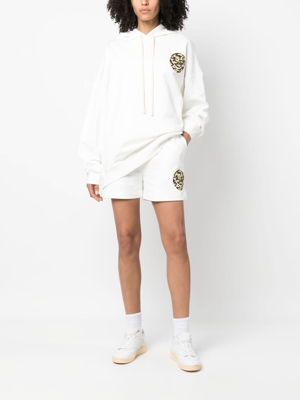 Joshua Sanders Smiley-print Drawstring Hoodie In White