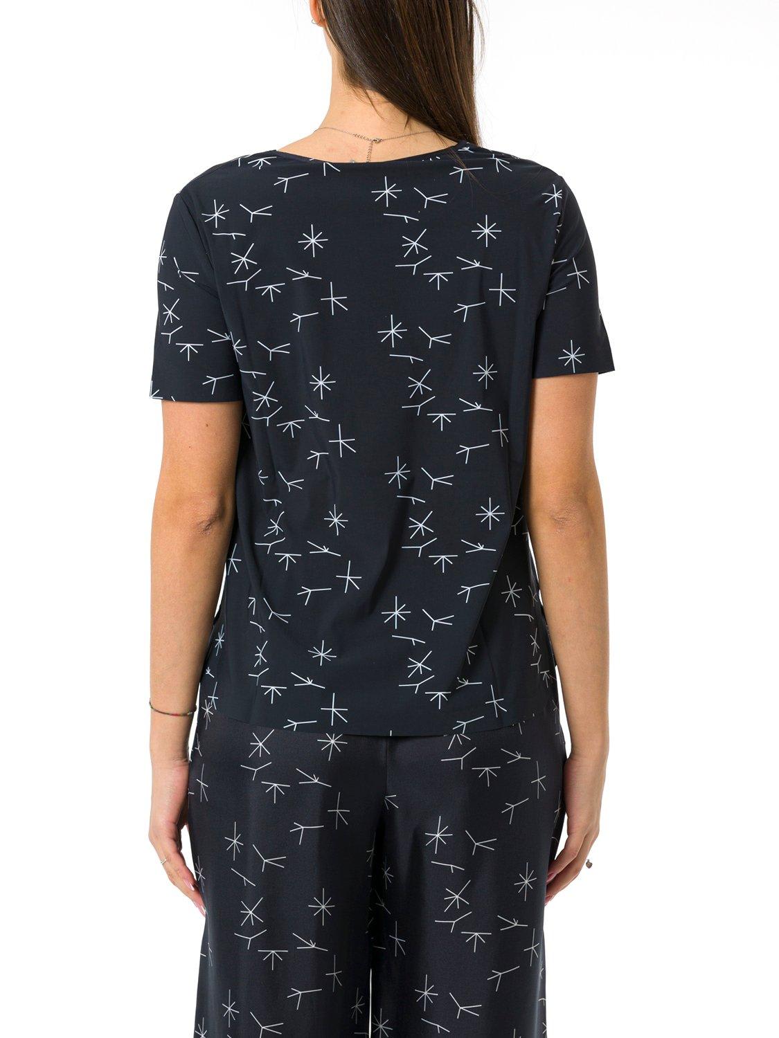 Max Mara All-over Patterned Crewneck Blouse In Black