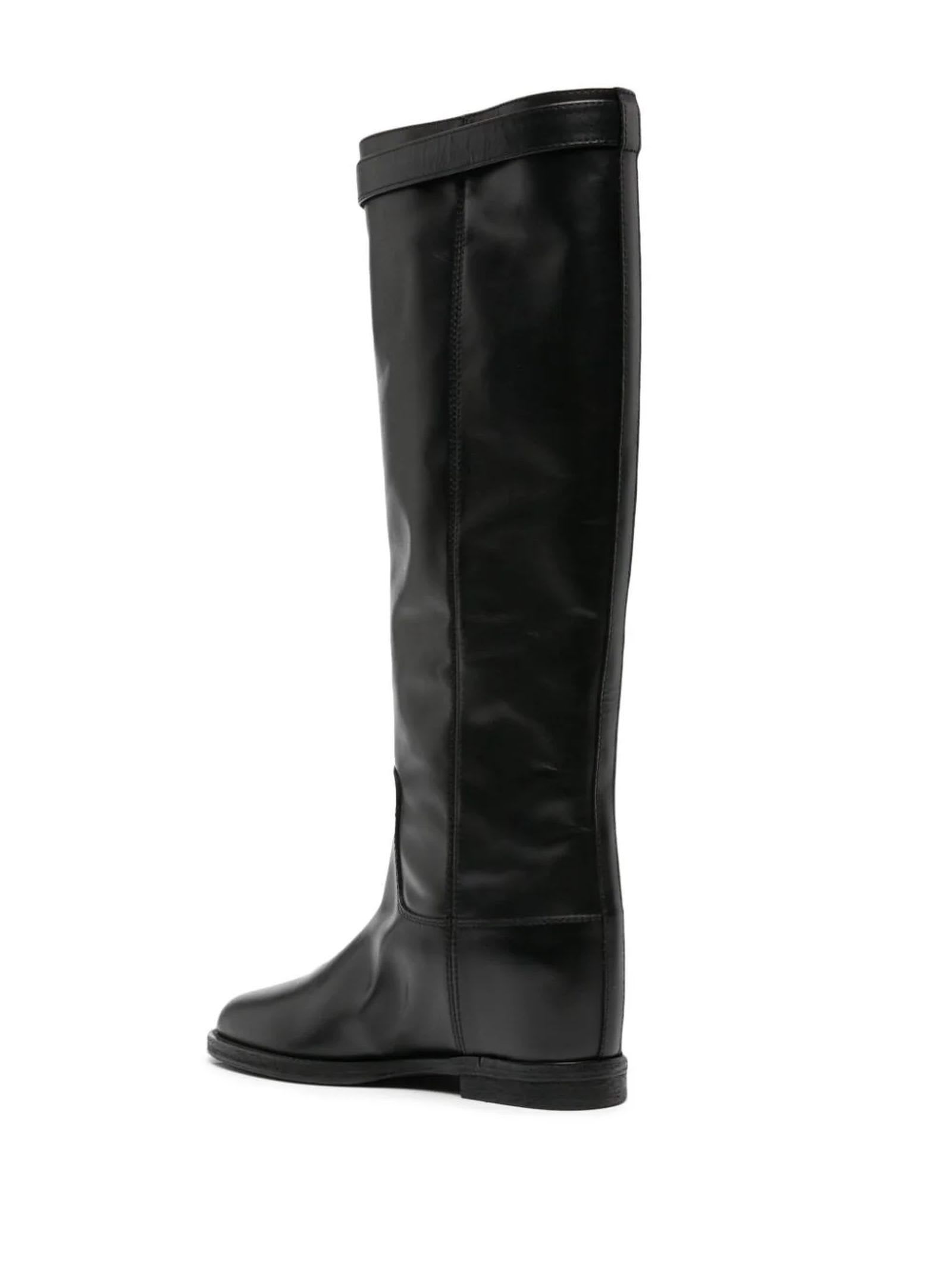 Shop Via Roma 15 Black Calf Leather Boots