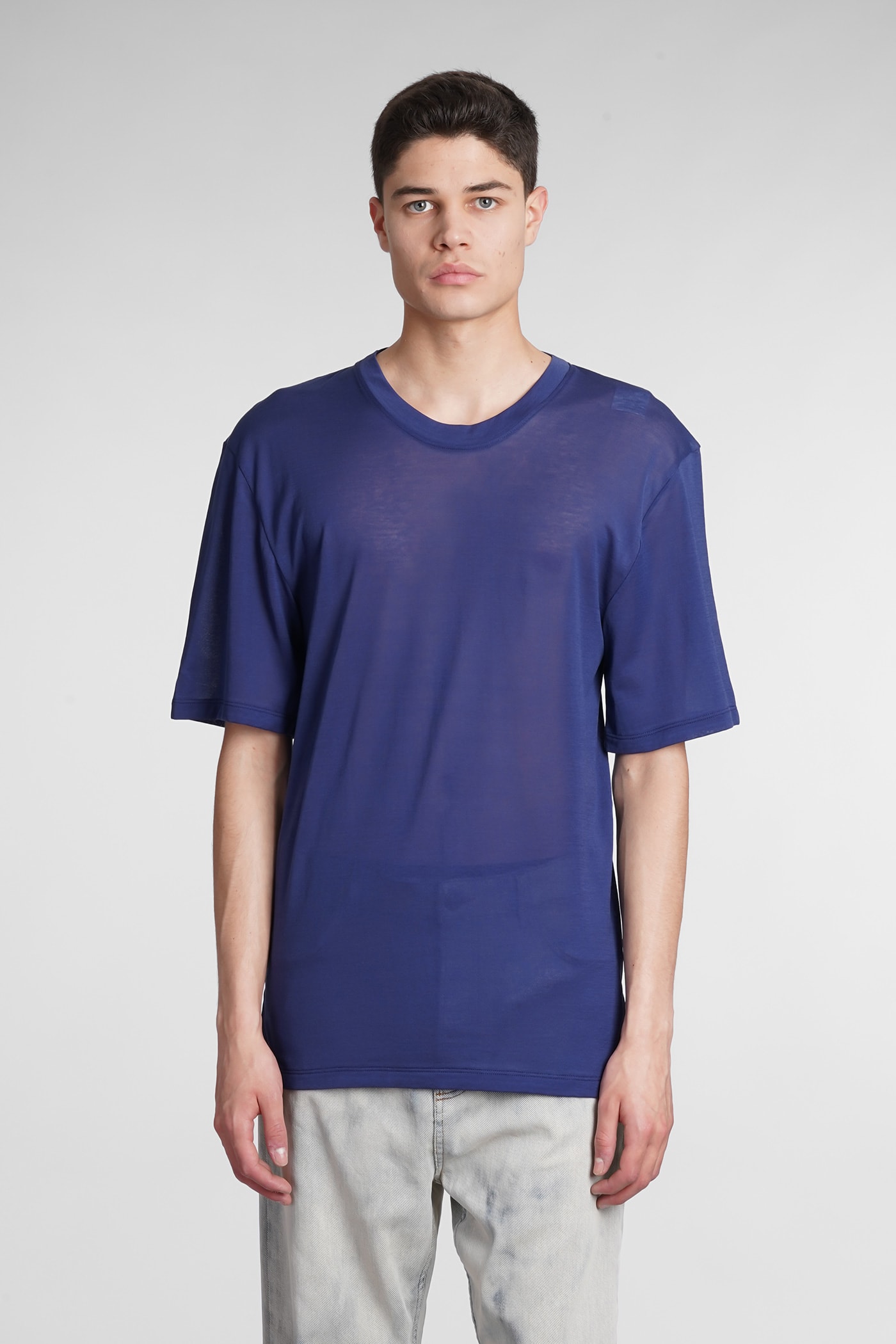 Laneus T-shirt In Blue Cotton