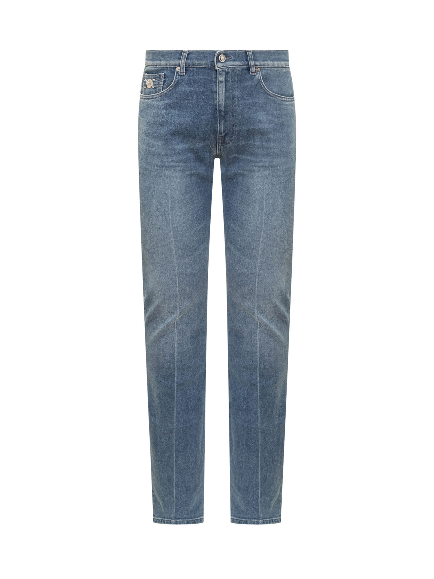 Versace Taylor Jeans In Washed Medium Blue