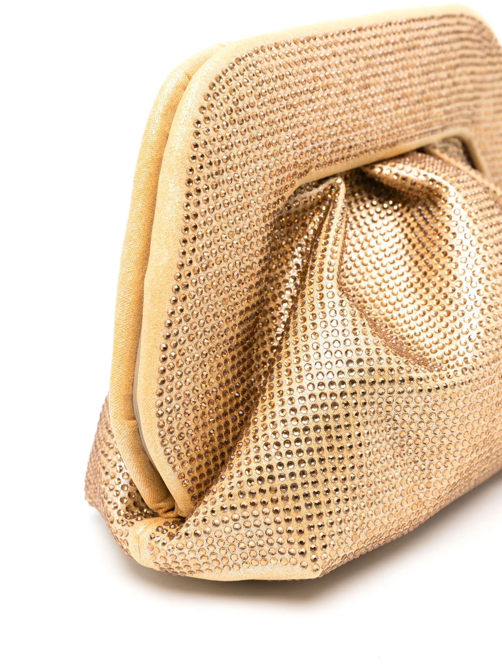 Shop Themoirè Gold Gea Clutch Bag In Golden