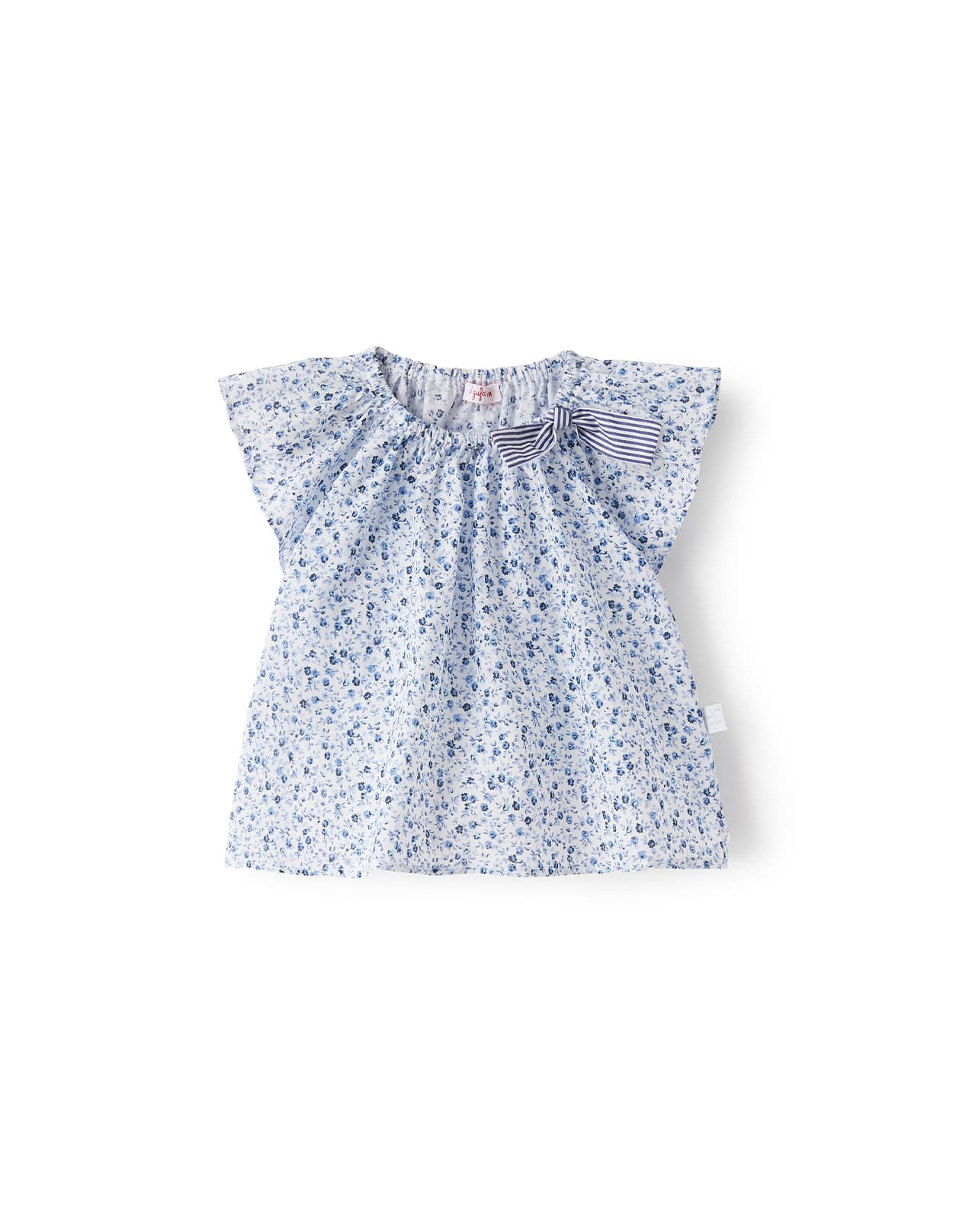 IL GUFO VOILE SHIRT WITH BLUE FLOWER PRINT