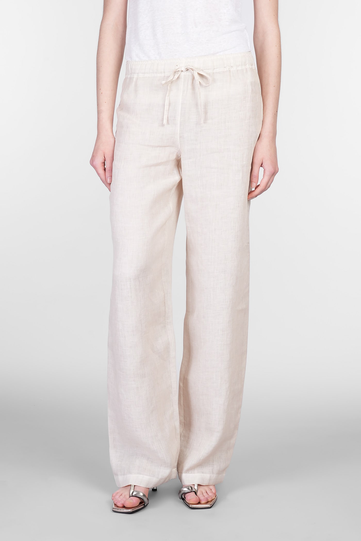 Shop 120% Lino Pants In Beige Linen