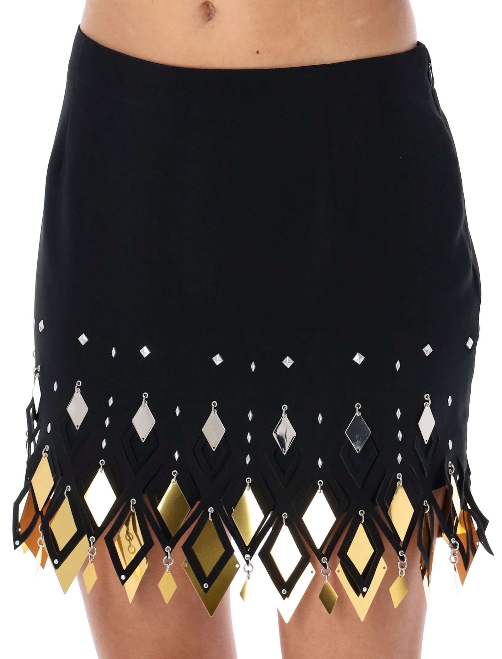 Shop Rabanne Crepe Mini Skirt In Black