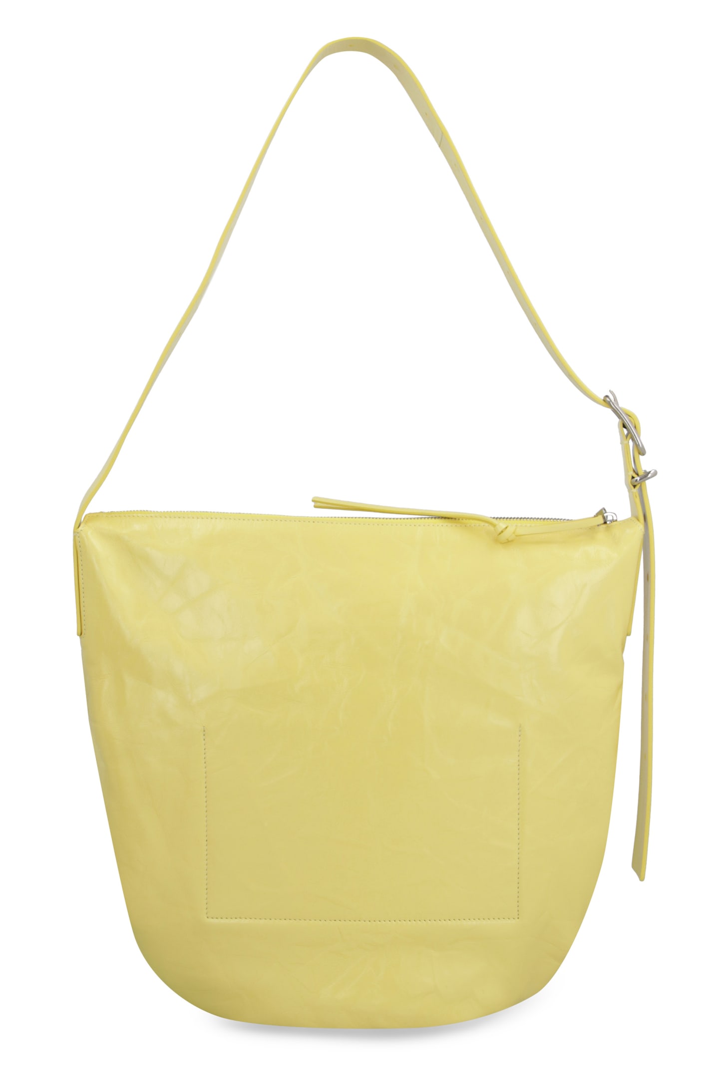 Shop Jil Sander Leather Crossbody Bag In Yellow