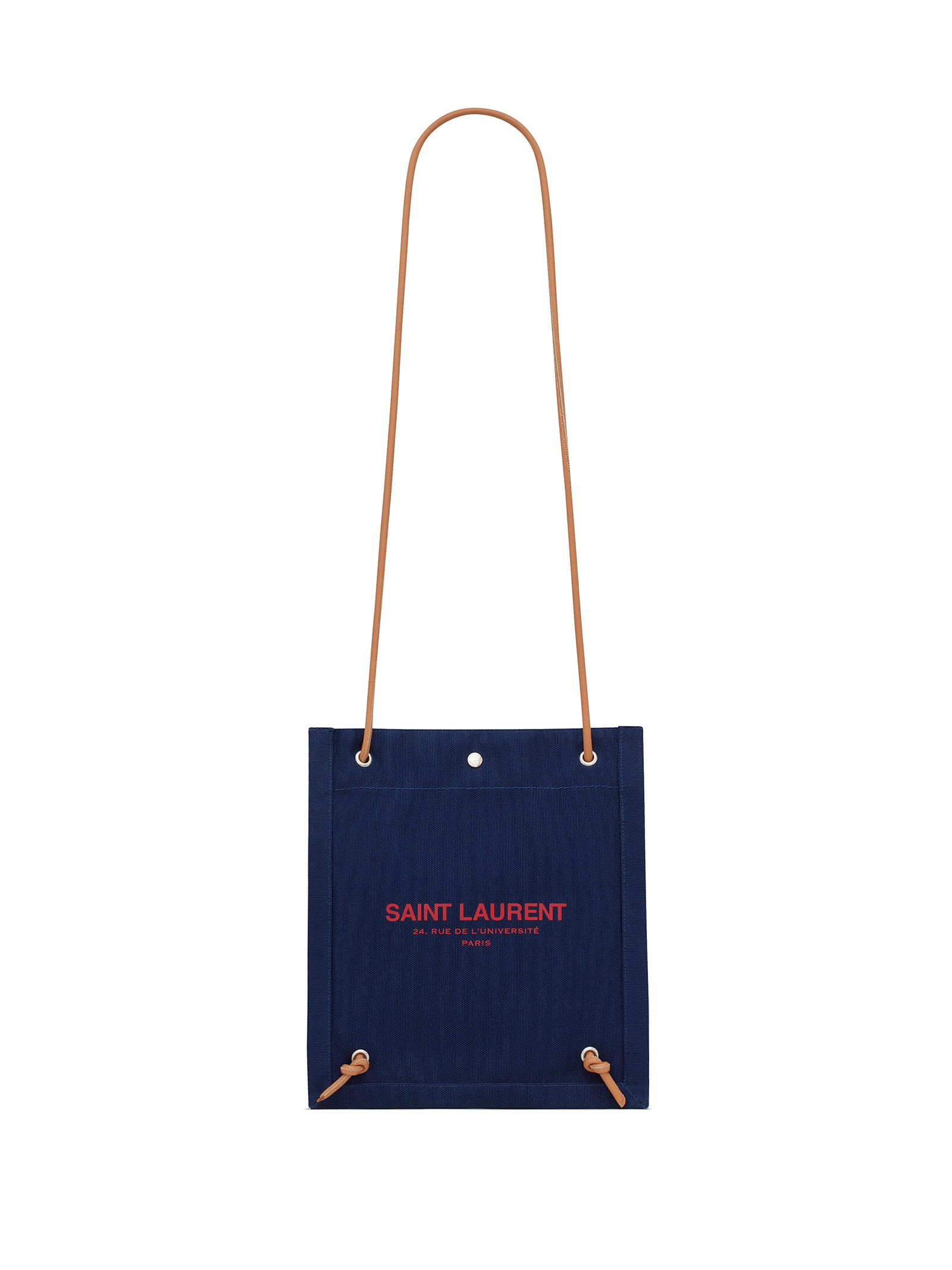 Saint Laurent Universite Flat Crossbody Bag In Canvas