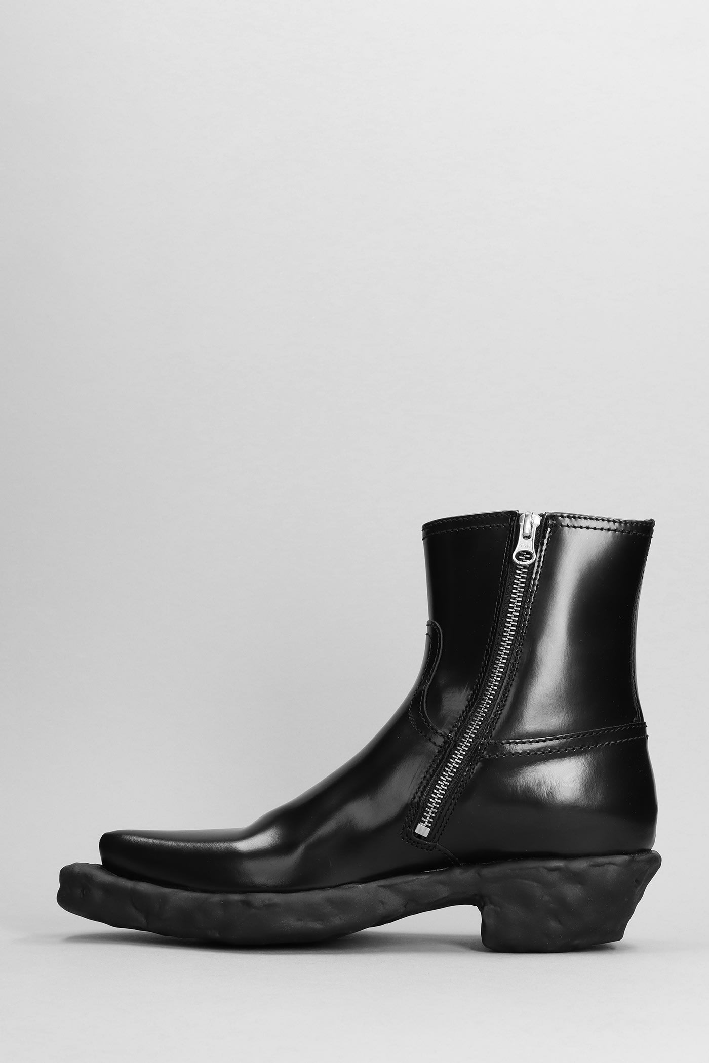 Shop Camper Venga Low Heels Boots In Black Leather