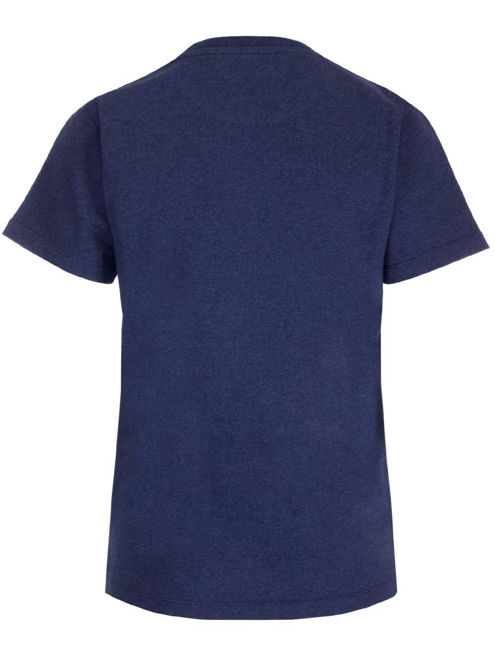 Shop Maison Kitsuné Mini Handwriting Logo Print T-shirt In Blue