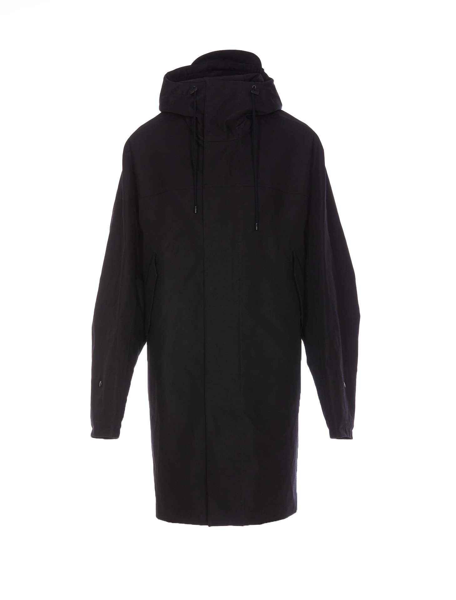 Shop Lemaire Hooded Raincoat In Black