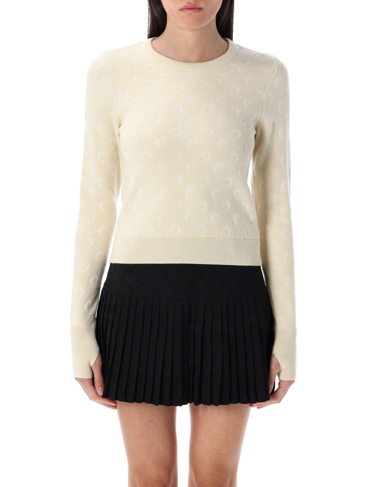 Moon Jacquard Knit Fitted Jumper