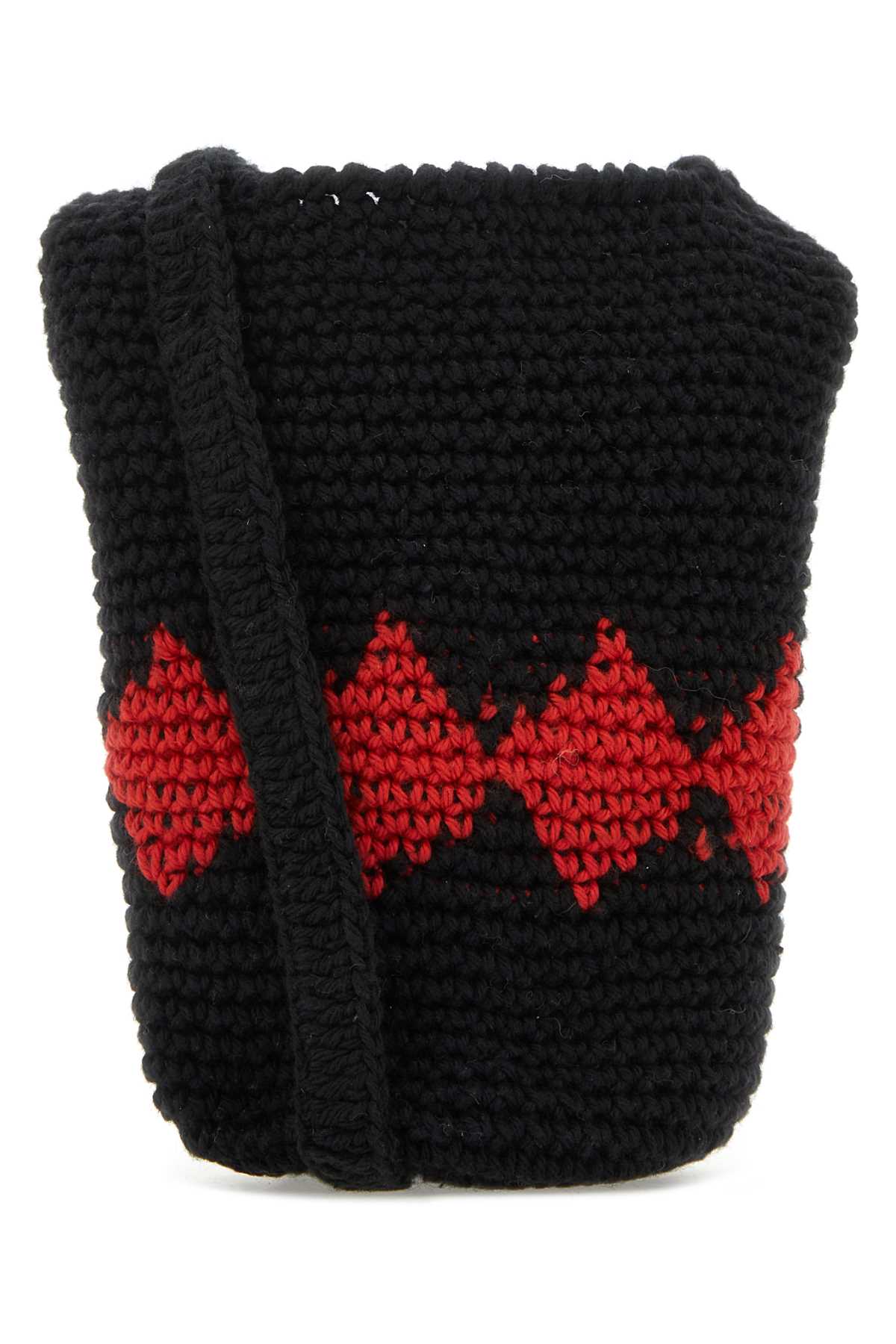 Black Crochet Rombo Crossbody Bag