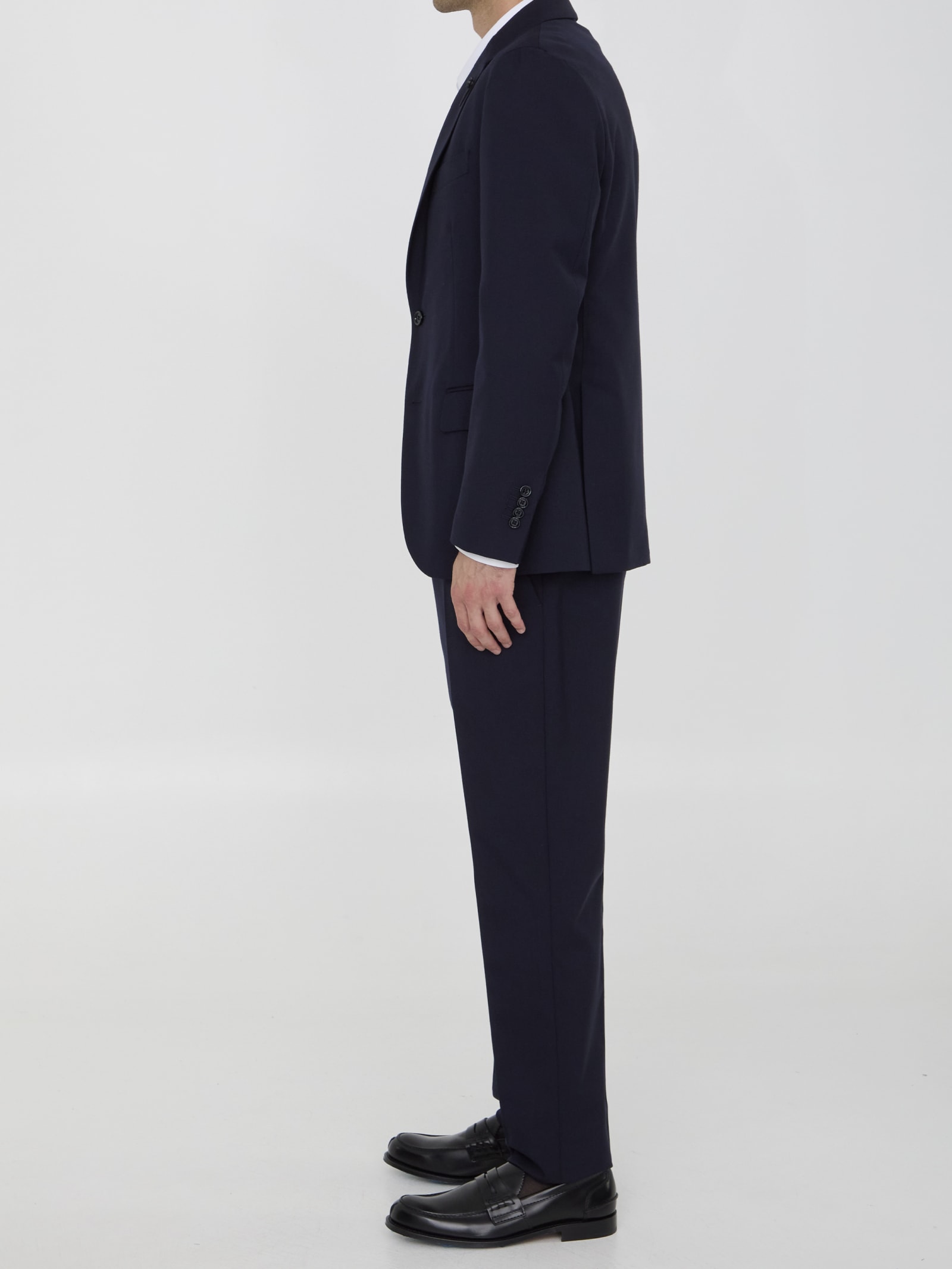 Shop Lardini Two-piece Suit In Virgin Wool In Blue